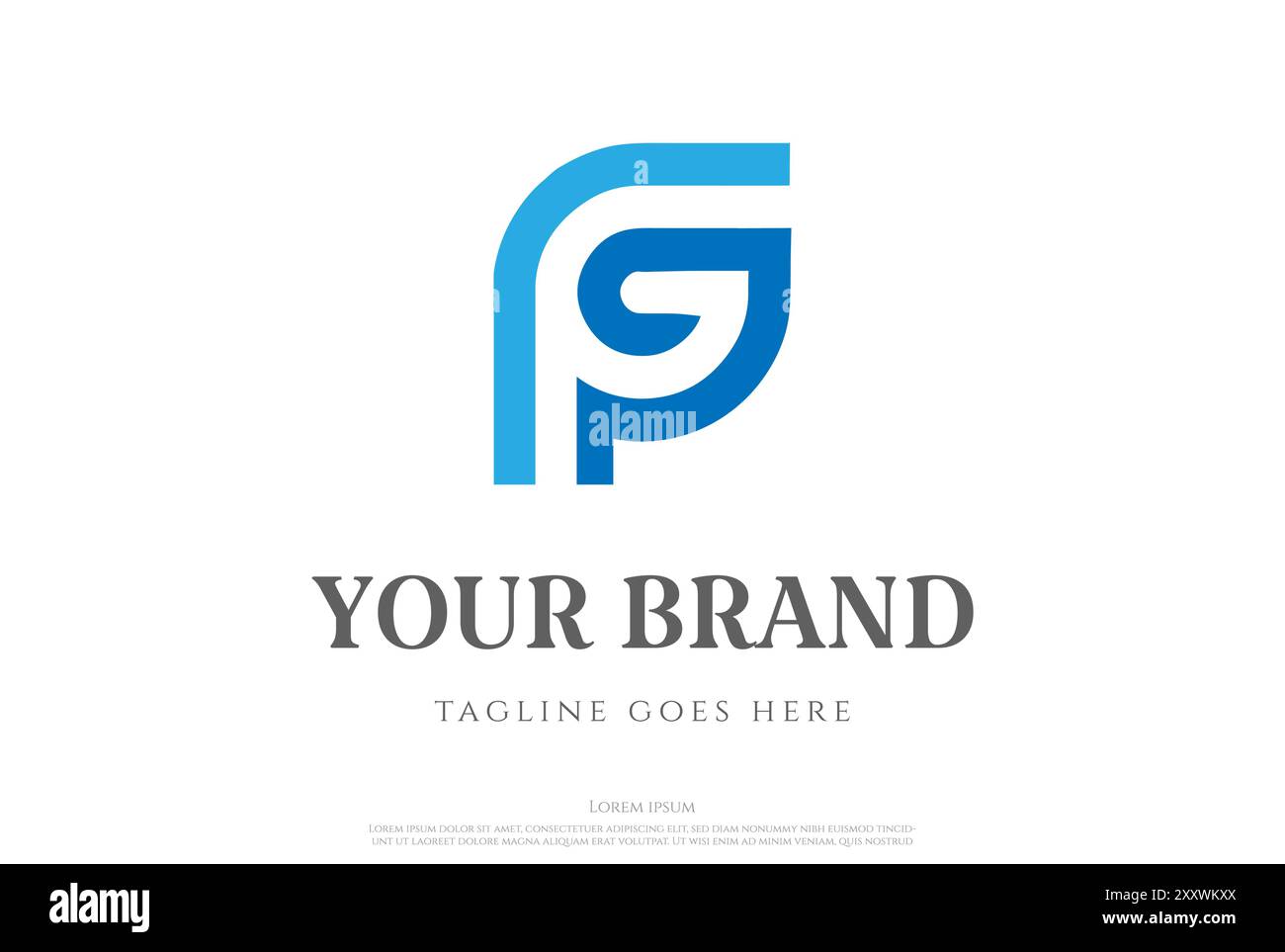 Élégant luxe Golden lettre initiale FG GF Monogram logo Design vecteur Illustration de Vecteur