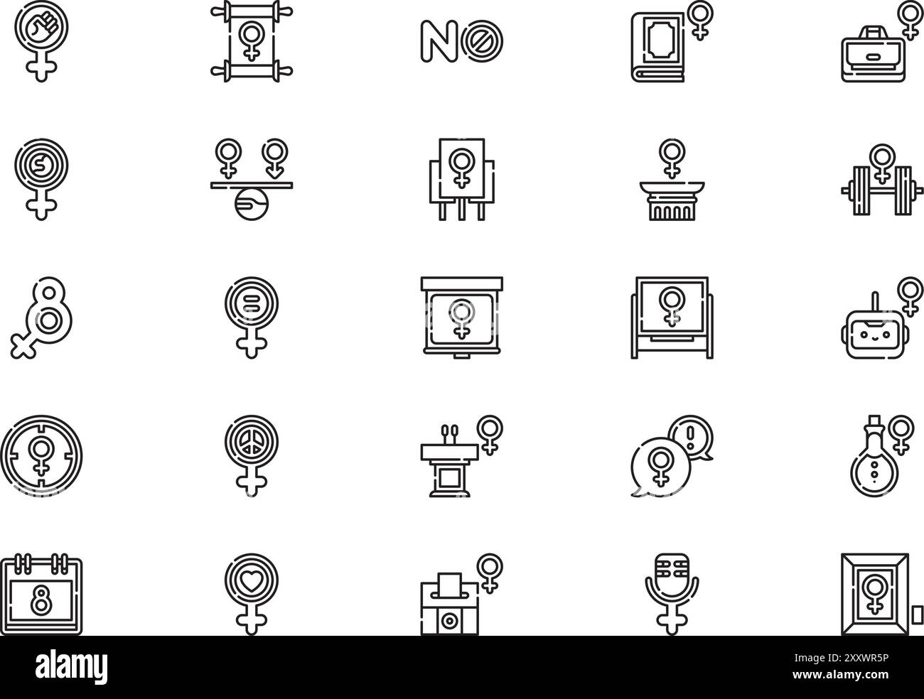 March Icons collection est une illustration vectorielle avec trait modifiable. Illustration de Vecteur