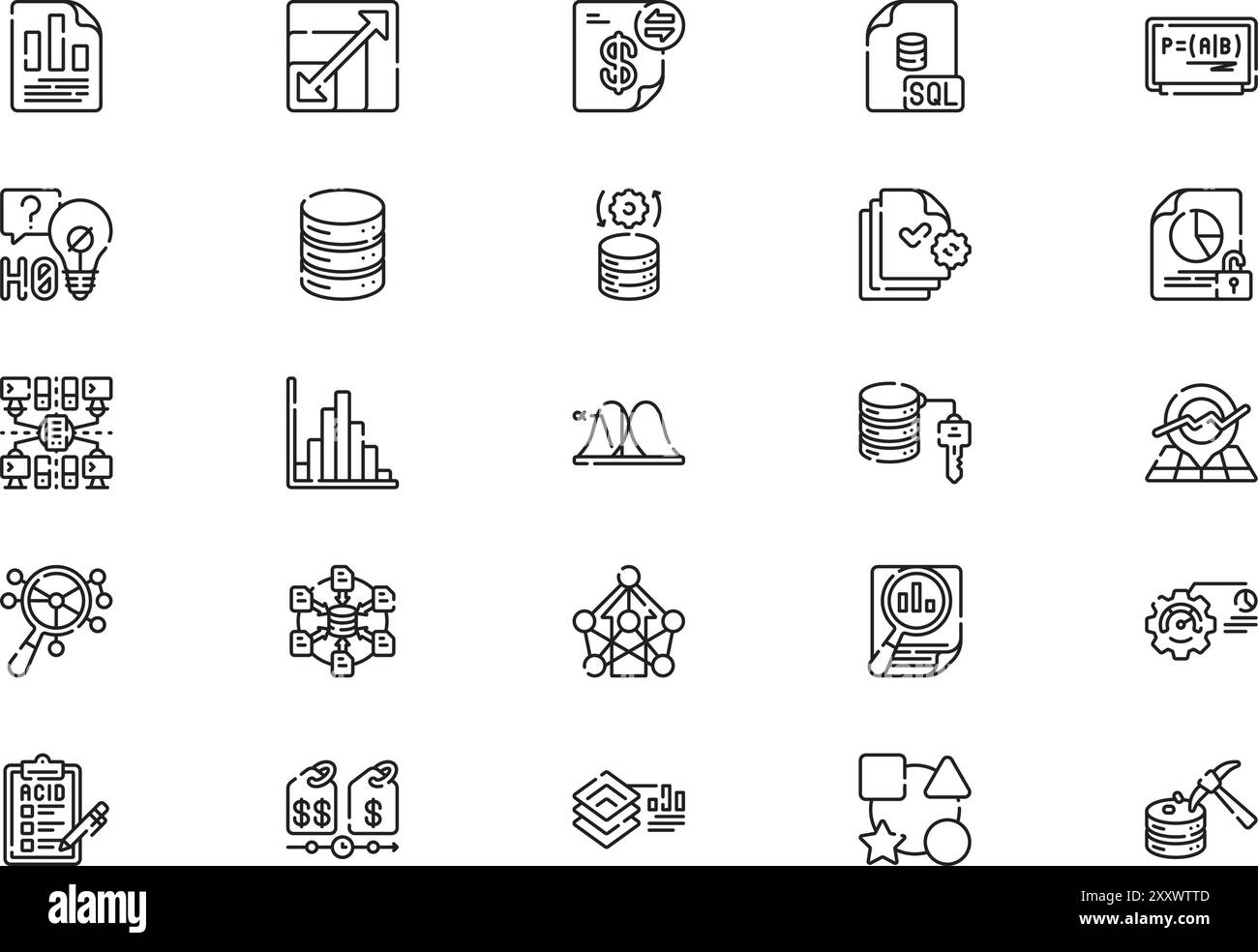 La collection d'icônes Analytics est une illustration vectorielle avec un trait modifiable. Illustration de Vecteur