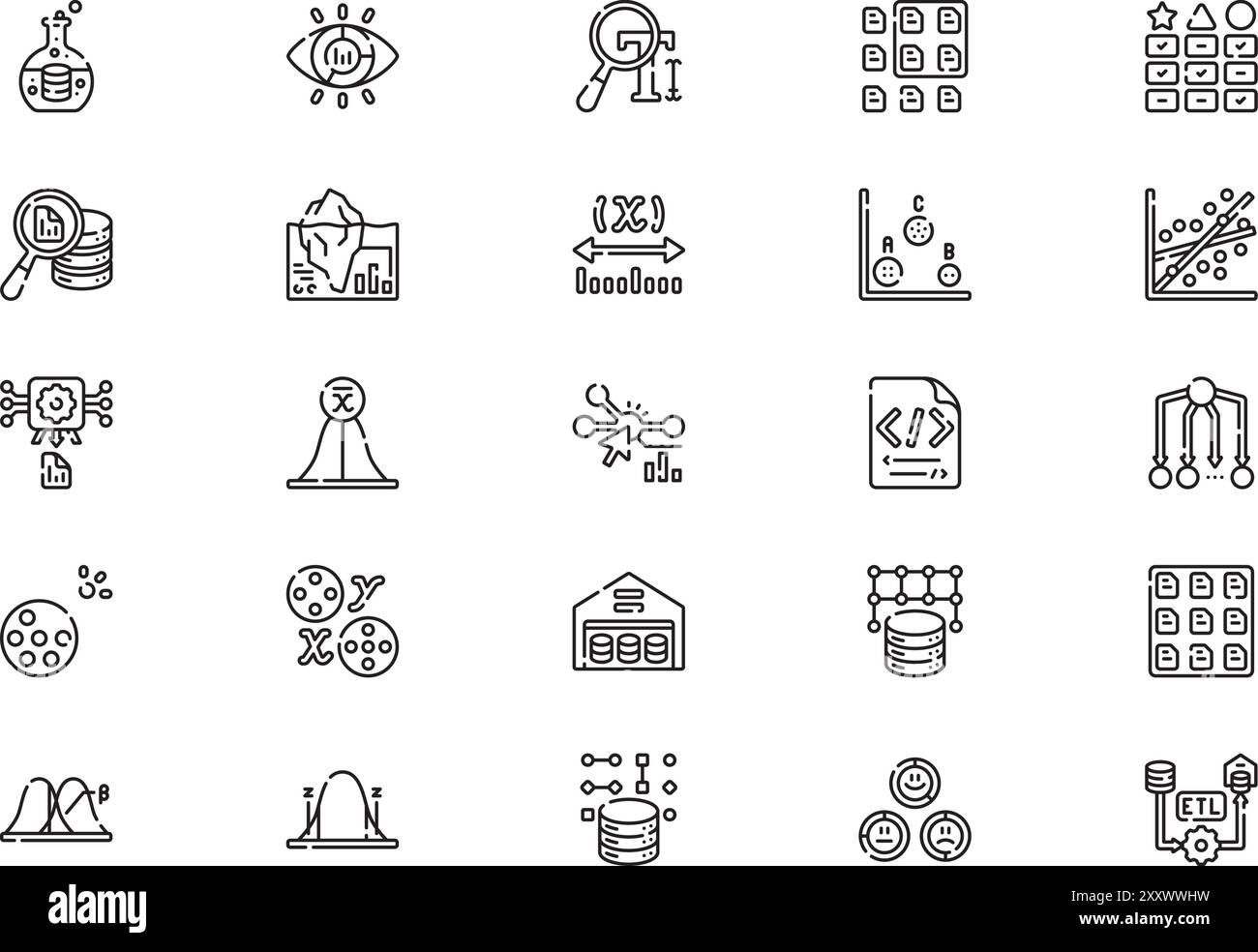 La collection d'icônes Analytics est une illustration vectorielle avec un trait modifiable. Illustration de Vecteur