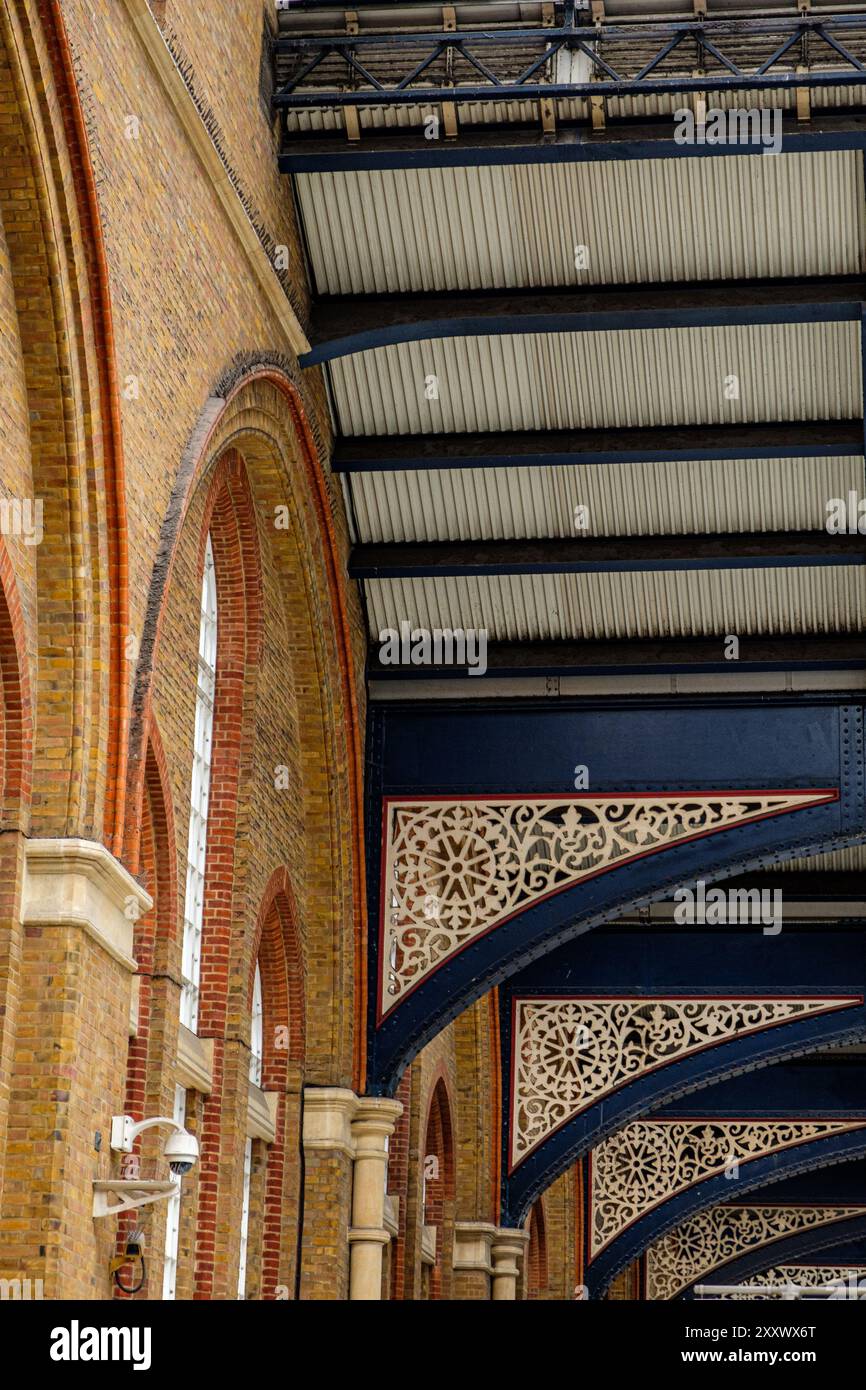 Détail architectural, Liverpool Street Station, Liverpool Street, Londres, Angleterre Banque D'Images