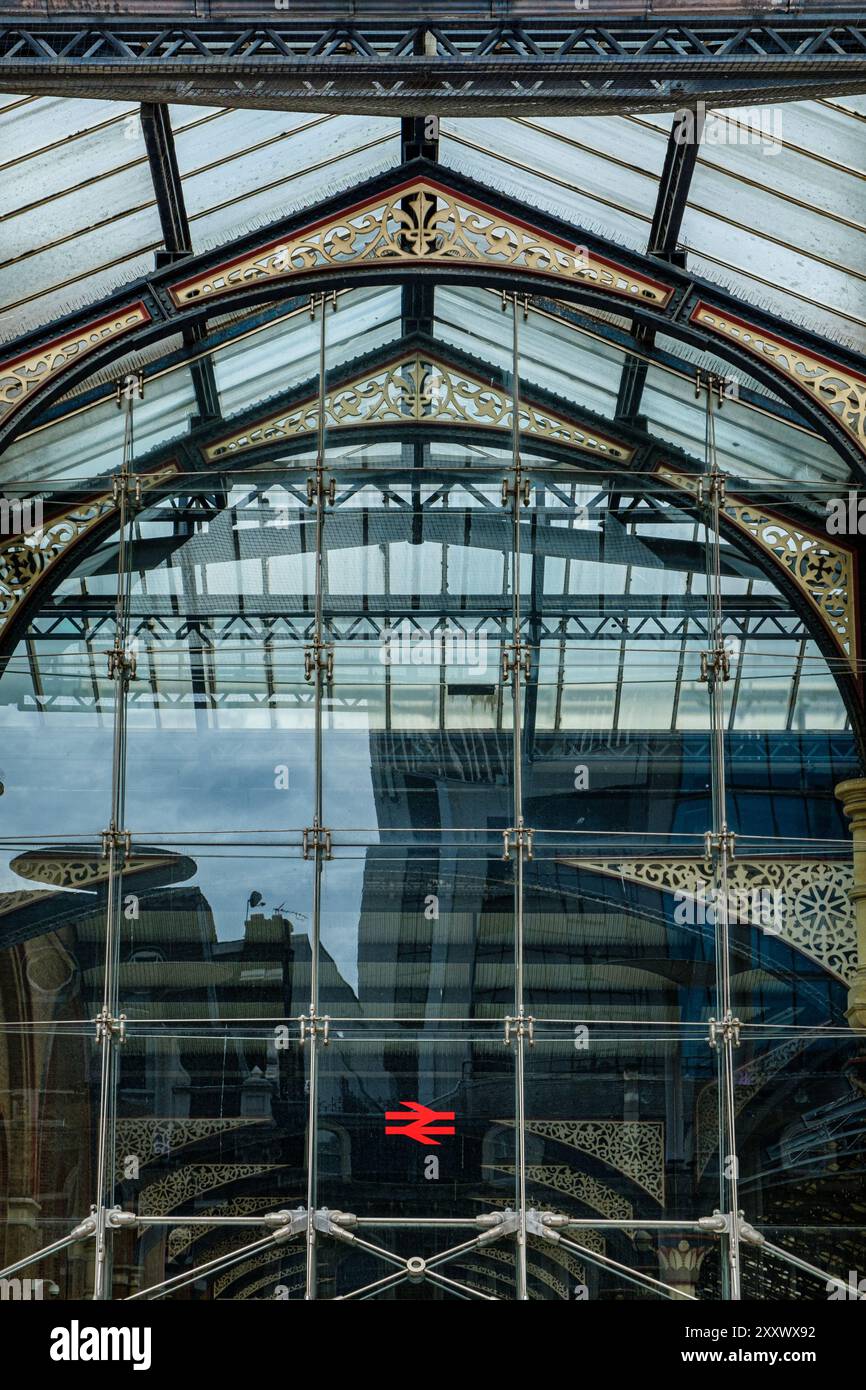 Détail architectural, Liverpool Street Station, Liverpool Street, Londres, Angleterre Banque D'Images