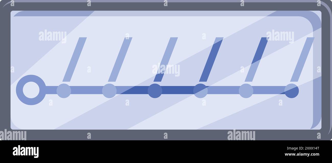 Le panneau d'information électronique montre les différentes stations sur une ligne de train Illustration de Vecteur