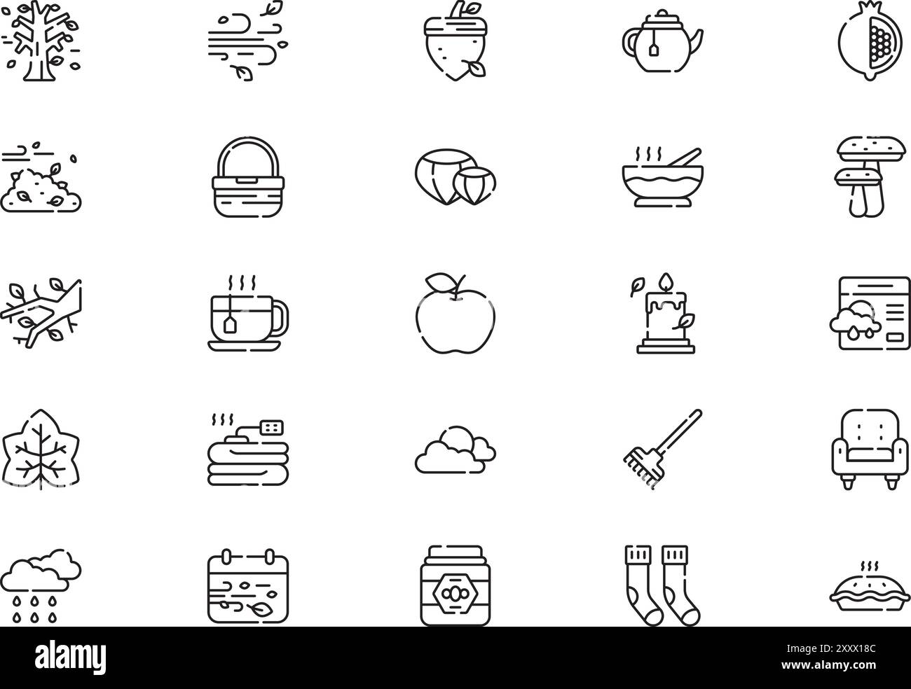 Icônes d'automne . collection est une illustration vectorielle avec trait modifiable. Illustration de Vecteur Icônes d'automne . collection est une illustration vectorielle avec trait modifiable. Illustration de Vecteur