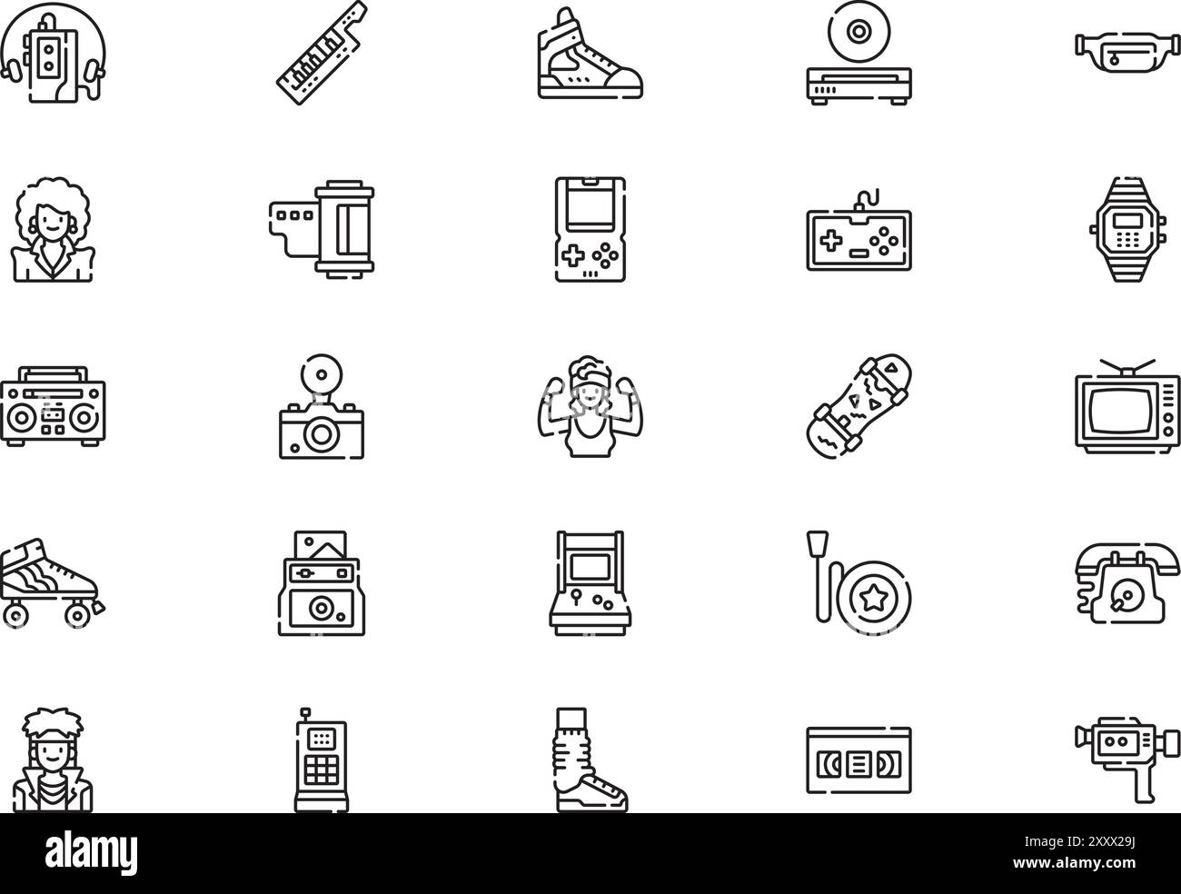 S collection d'icônes est une illustration vectorielle avec trait modifiable. Illustration de Vecteur