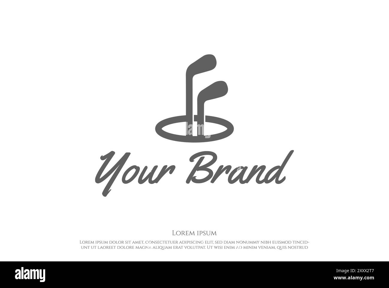 Simple trou Golf Stick Sport Club logo Vector Illustration de Vecteur