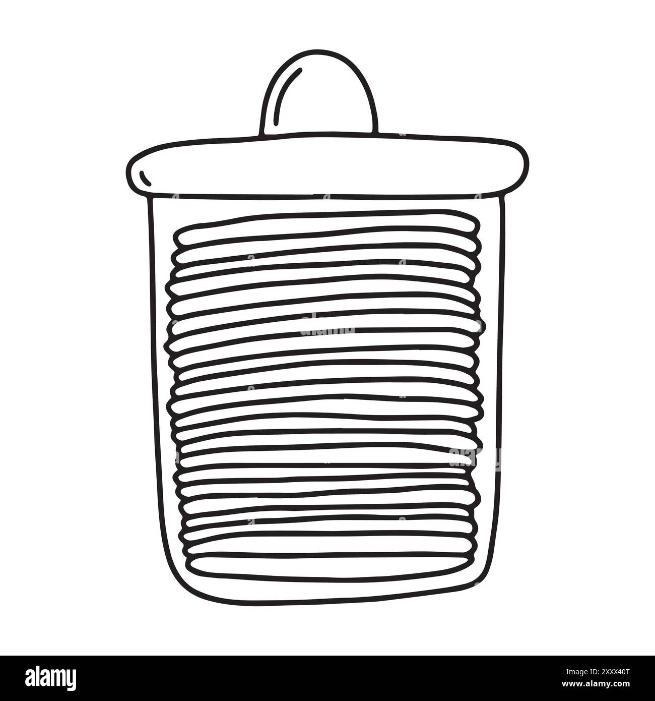 Tampons de coton dans l'esquisse de vecteur de pot en verre Illustration de Vecteur