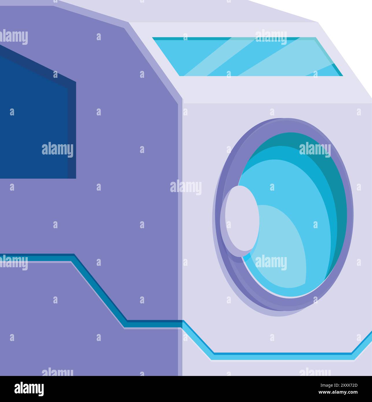 La chambre cryogénique futuriste est utilisée pour la cryonique, la congélation à basse température d'un corps mort Illustration de Vecteur