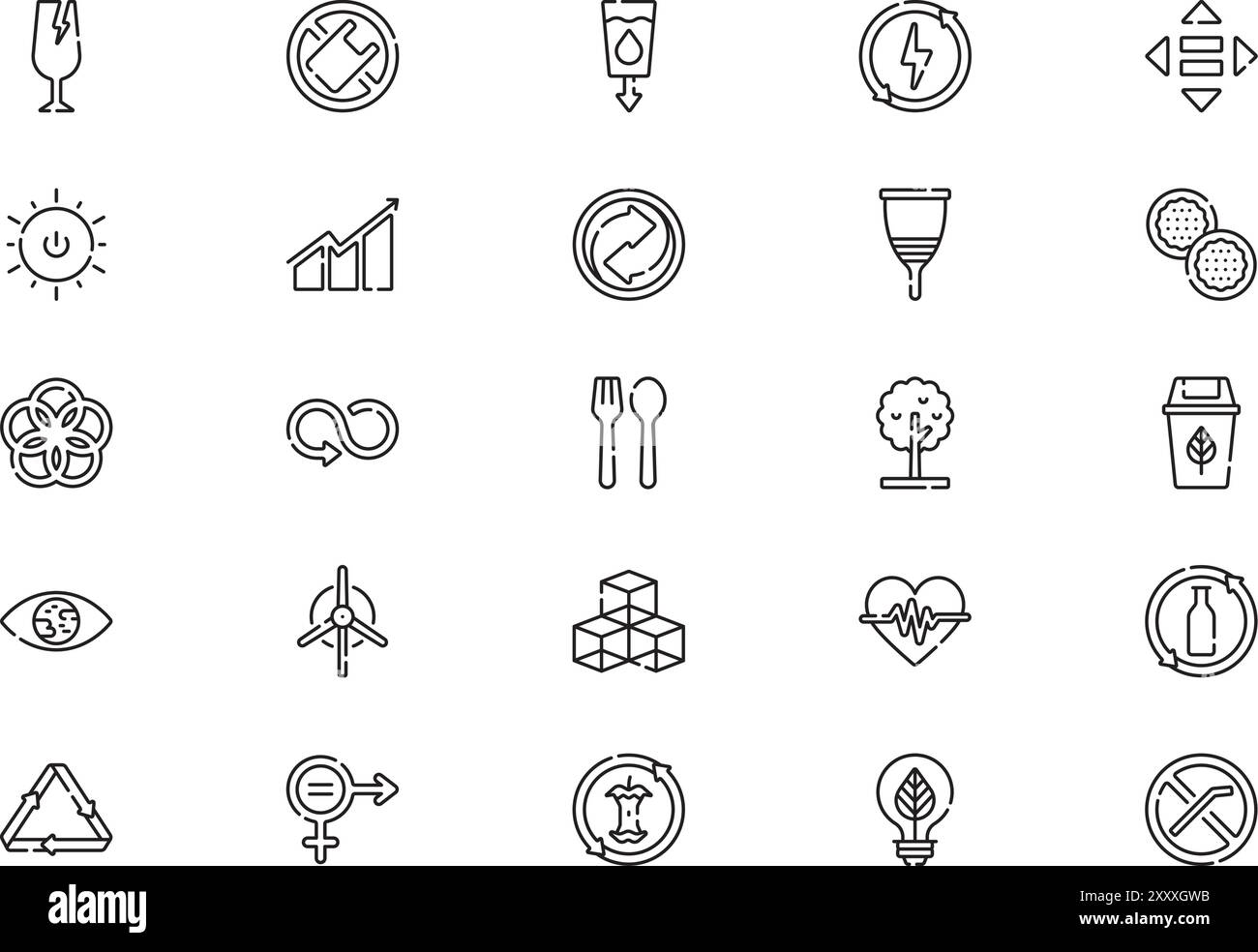 La collection d'icônes de consommation responsable est une illustration vectorielle avec trait modifiable. Illustration de Vecteur