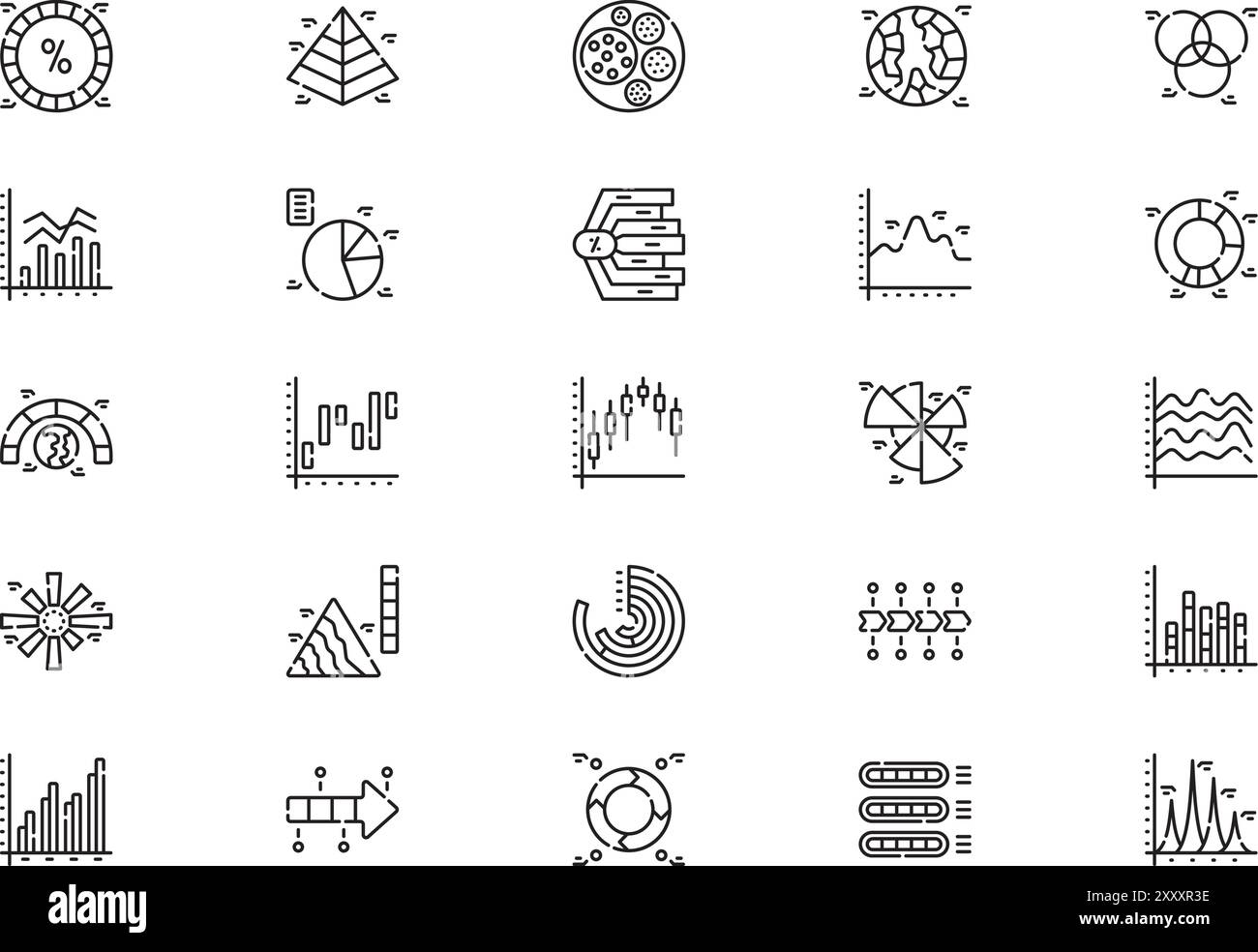 La collection d'icônes Analytics est une illustration vectorielle avec un trait modifiable. Illustration de Vecteur