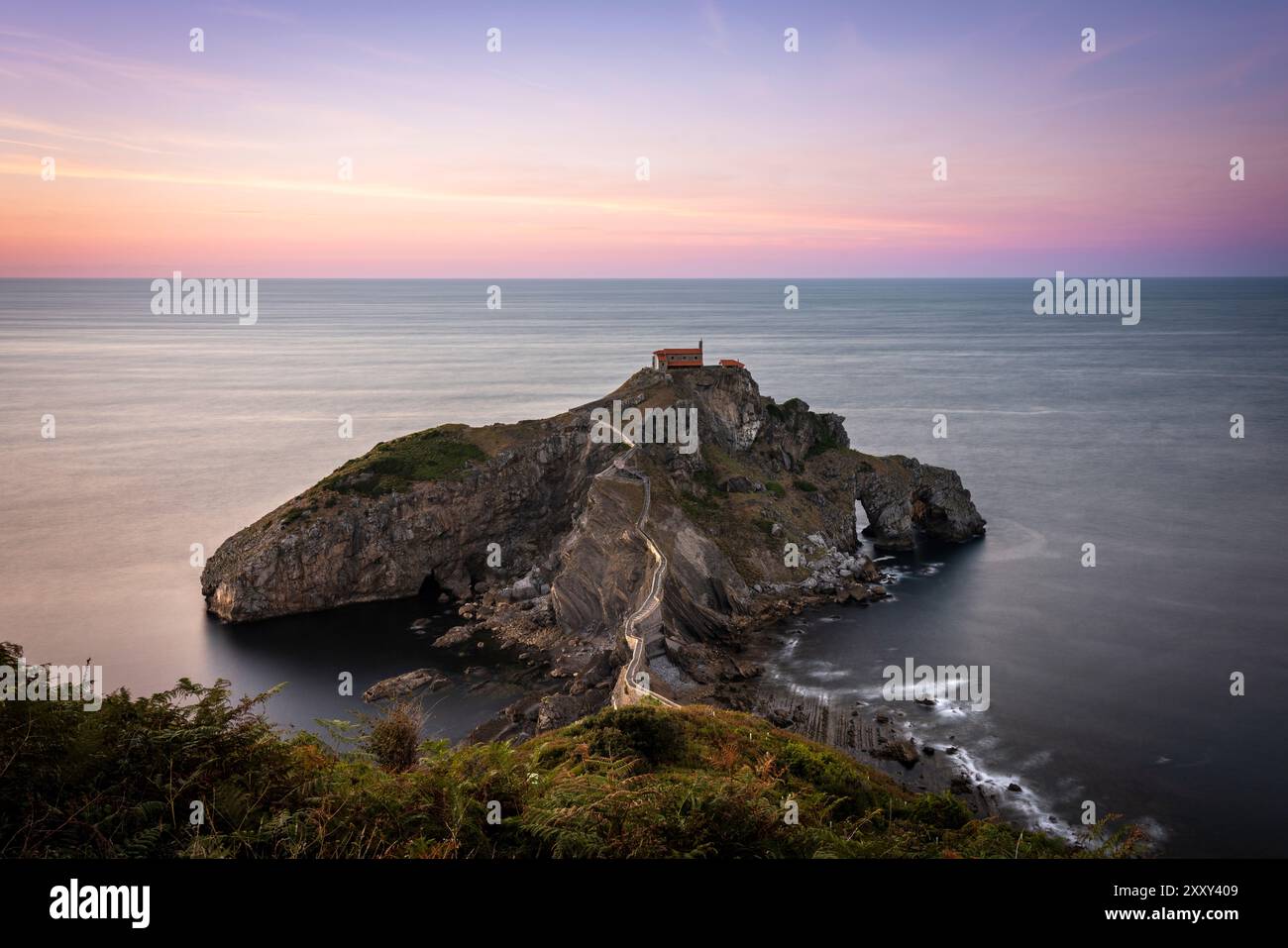 Gaztelugatxe San Juan Ermita au pays Basque, Espagne Banque D'Images