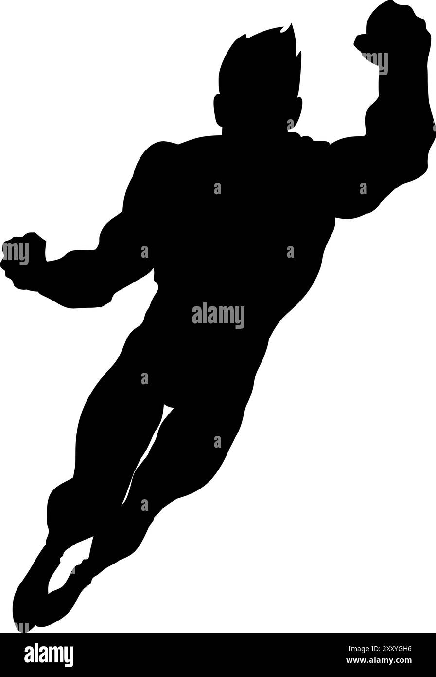 Silhouette humaine volante sur fond blanc. Parfait pour les autocollants, logos, icônes, tatouages Illustration de Vecteur