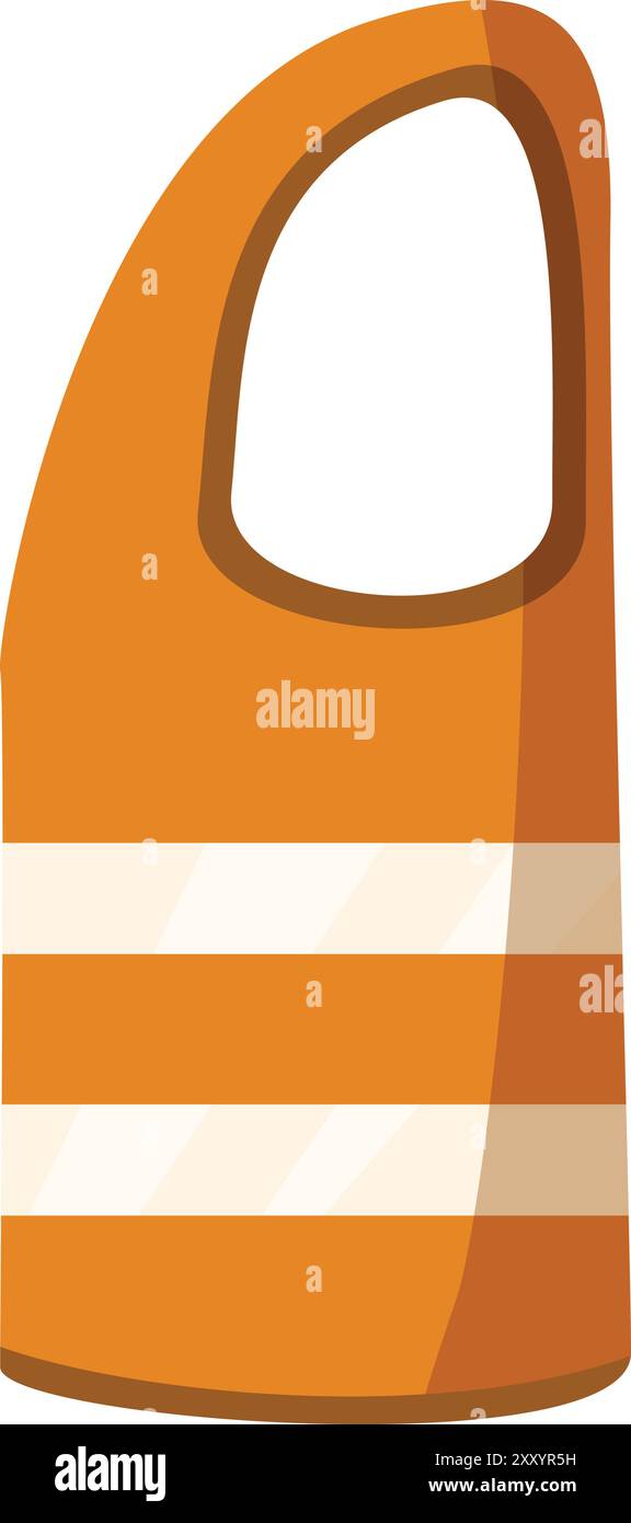 Gilet de sécurité orange avec bandes réfléchissantes assurant la sécurité sur le chantier Illustration de Vecteur