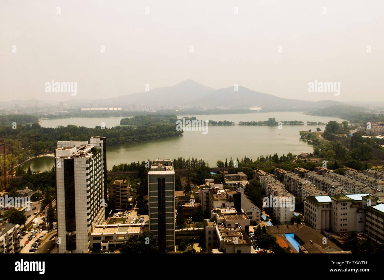 Vue sur le lac Xuanwu à Nanjing, Chine. Banque D'Images