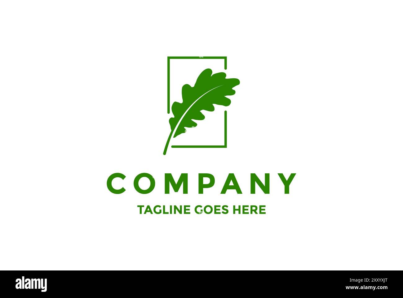 Simple minimaliste Oak Leaf logo Design Vector Illustration de Vecteur