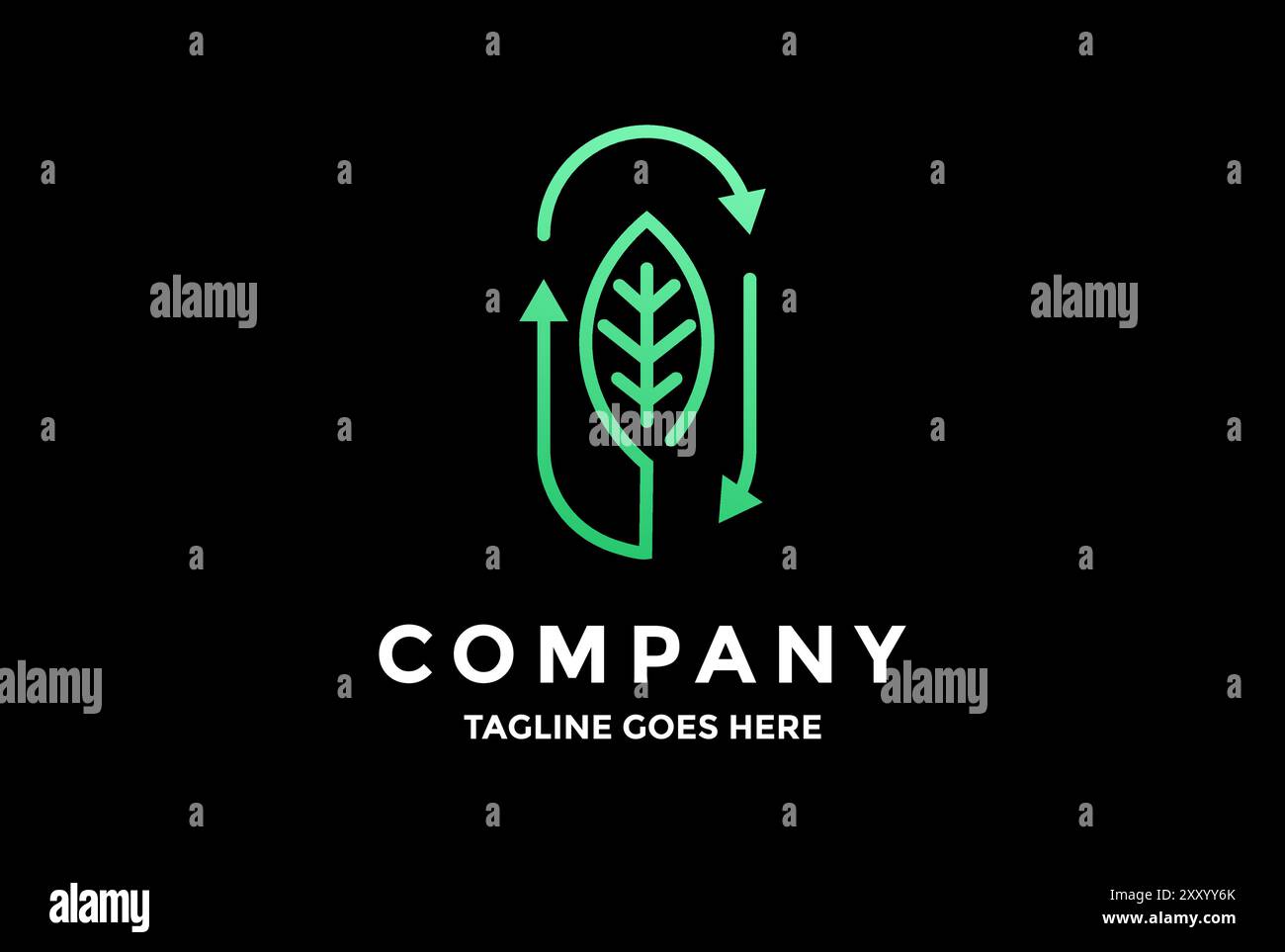 Simple Minimalist Recycle Leaf for Environment logo Design Vector Illustration de Vecteur