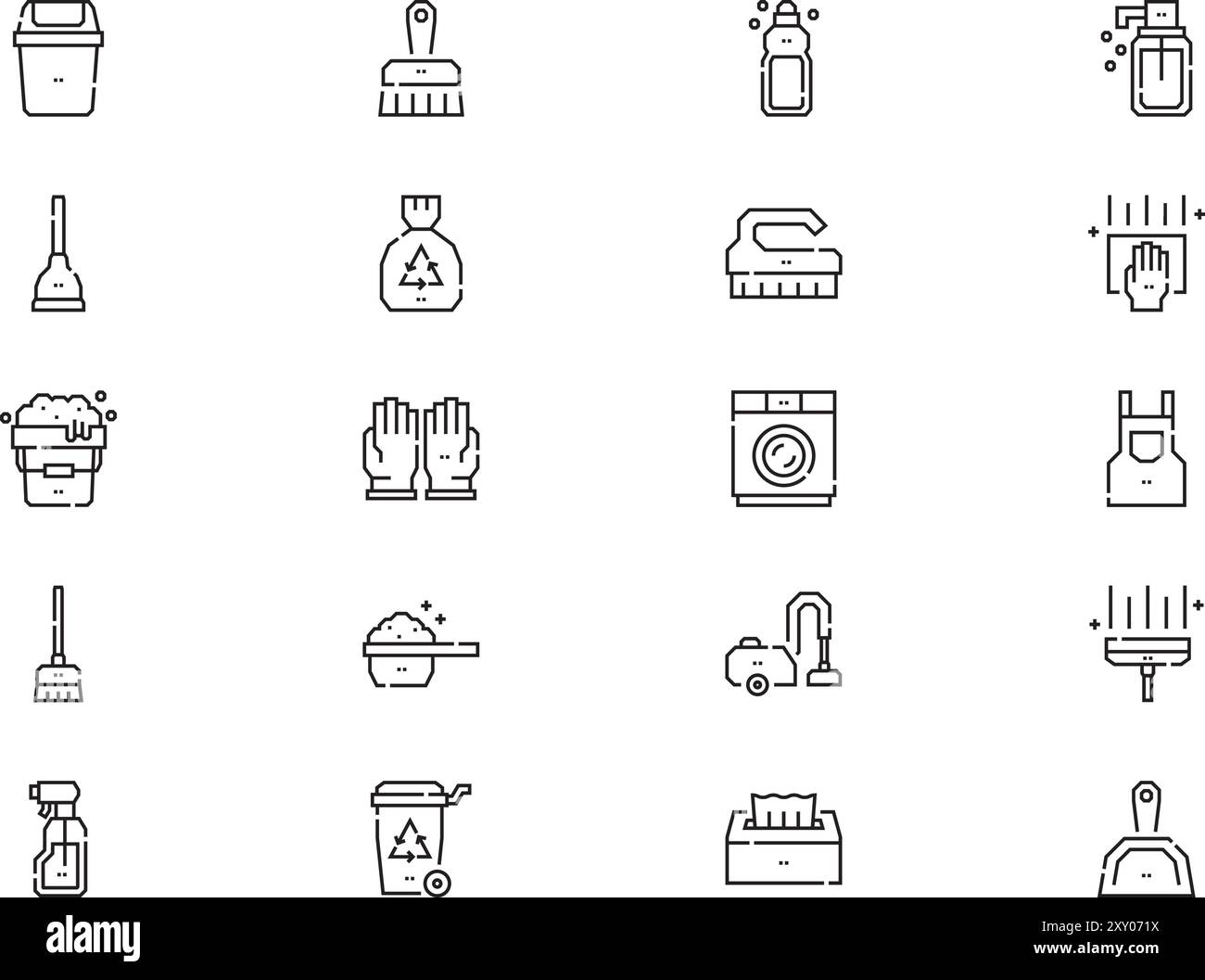 Collection d'icônes de nettoyage est une illustration vectorielle avec trait modifiable. Illustration de Vecteur