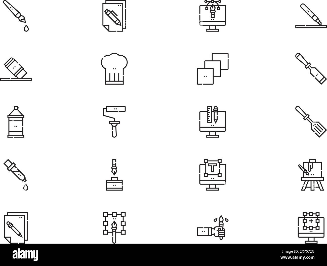 Collection d'icônes d'arts généraux est une illustration vectorielle avec trait modifiable. Illustration de Vecteur