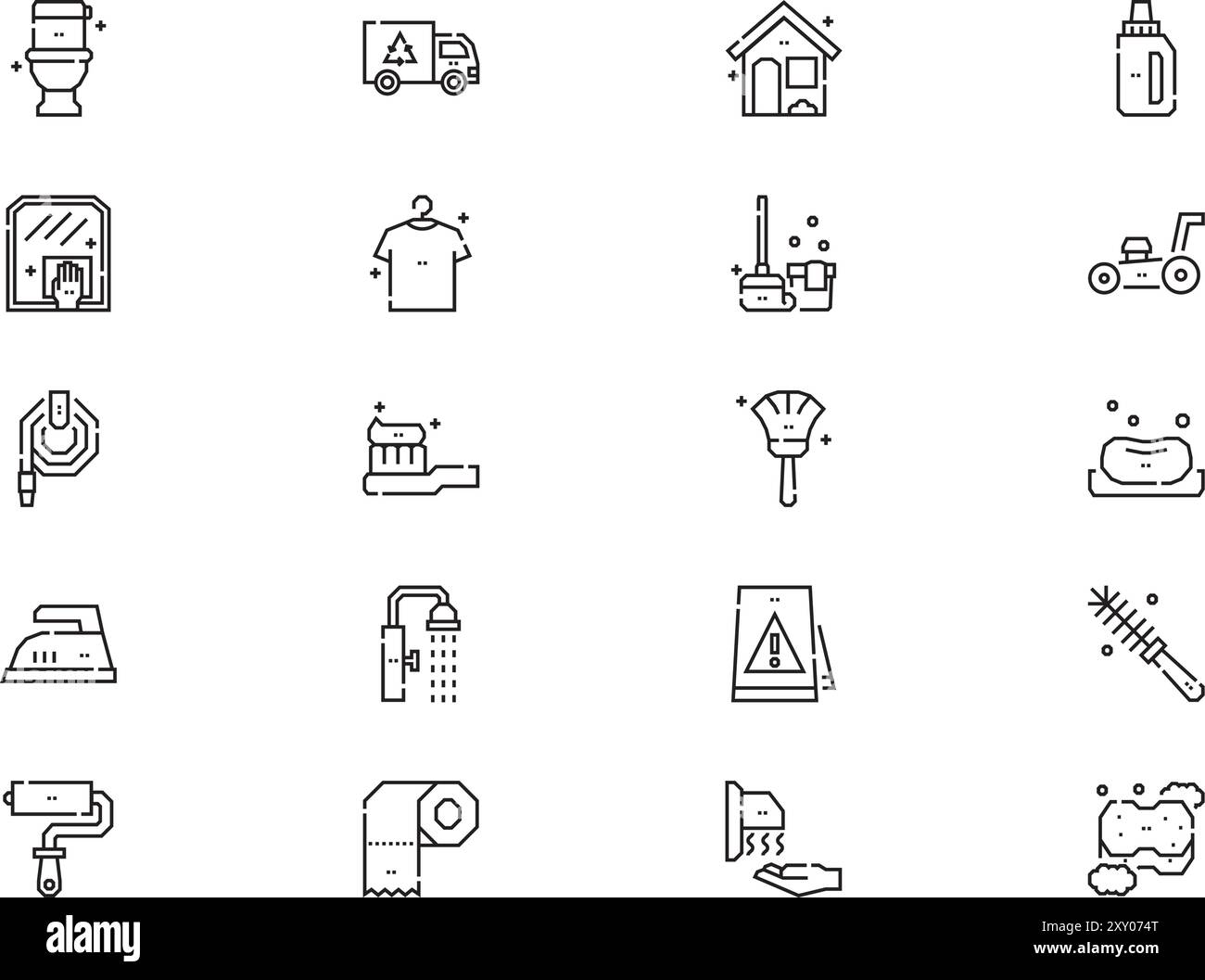 Collection d'icônes de nettoyage est une illustration vectorielle avec trait modifiable. Illustration de Vecteur