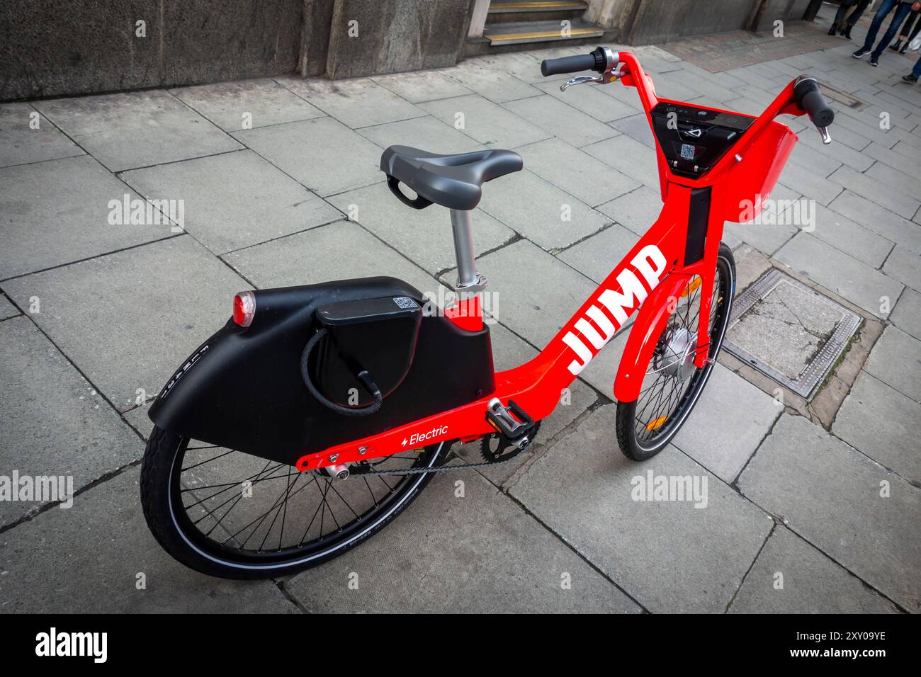 Jump électrique vélo-Share location Scheme e-bike, Londres, Royaume-Uni Banque D'Images