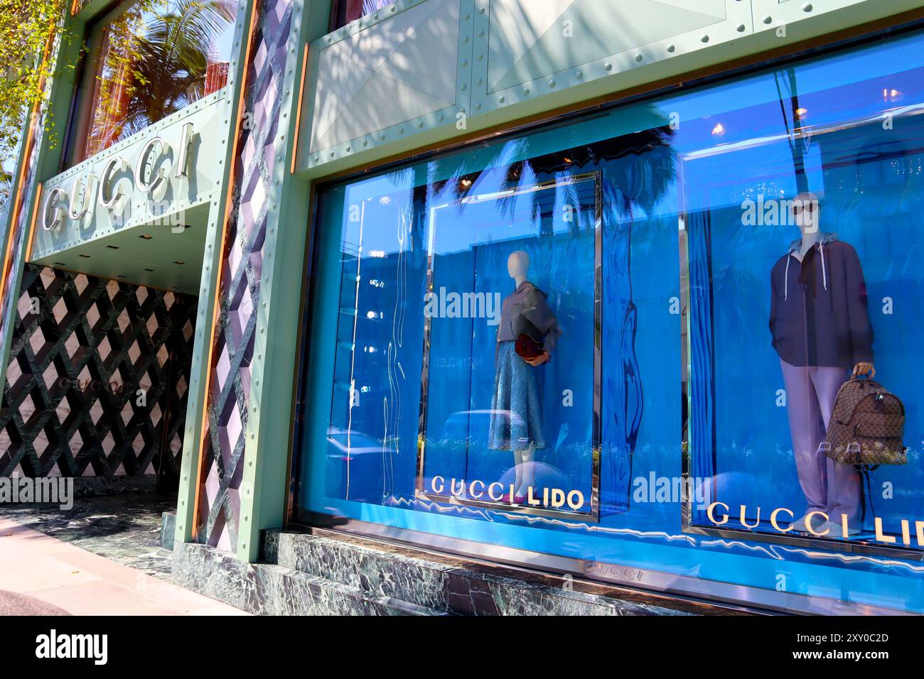 Magasin de mode GUCCI sur Rodeo Drive, Beverly Hills Banque D'Images