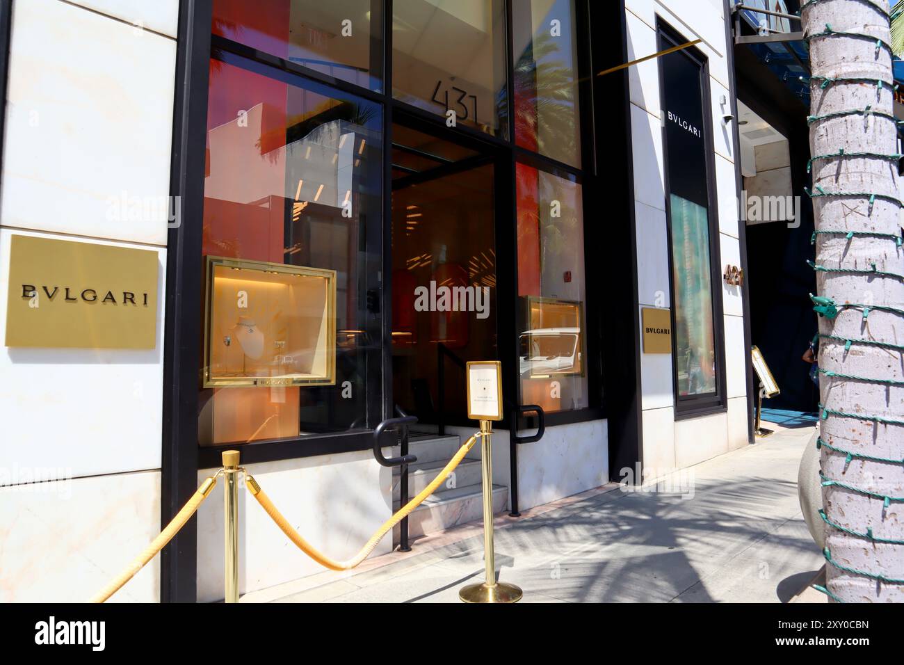 Boutique de mode BULGARI sur Rodeo Drive, Beverly Hills Banque D'Images