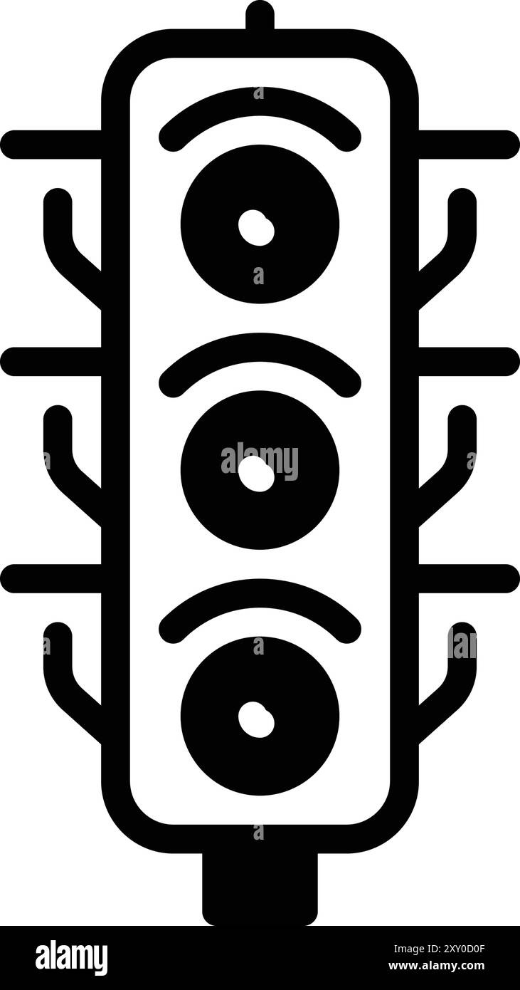 Icône de feu tricolore, trafic Illustration de Vecteur