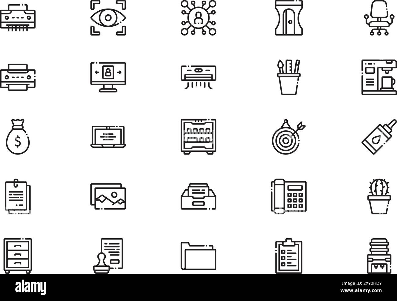 La collection d'icônes de bureau est une illustration vectorielle avec un trait modifiable. Illustration de Vecteur