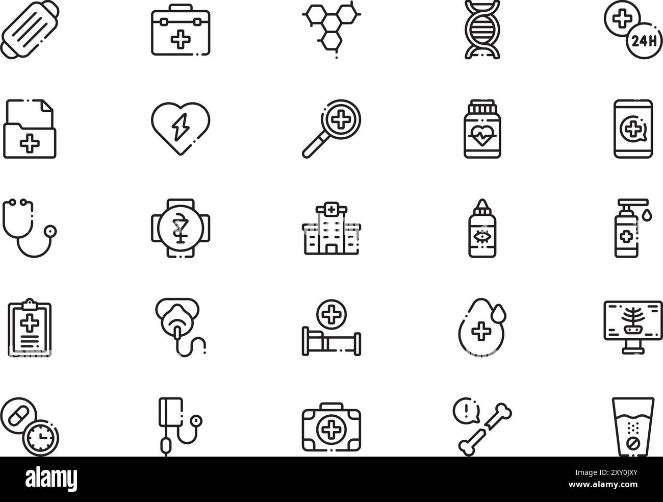 Collection d'icônes de médecine est une illustration vectorielle avec trait modifiable. Illustration de Vecteur