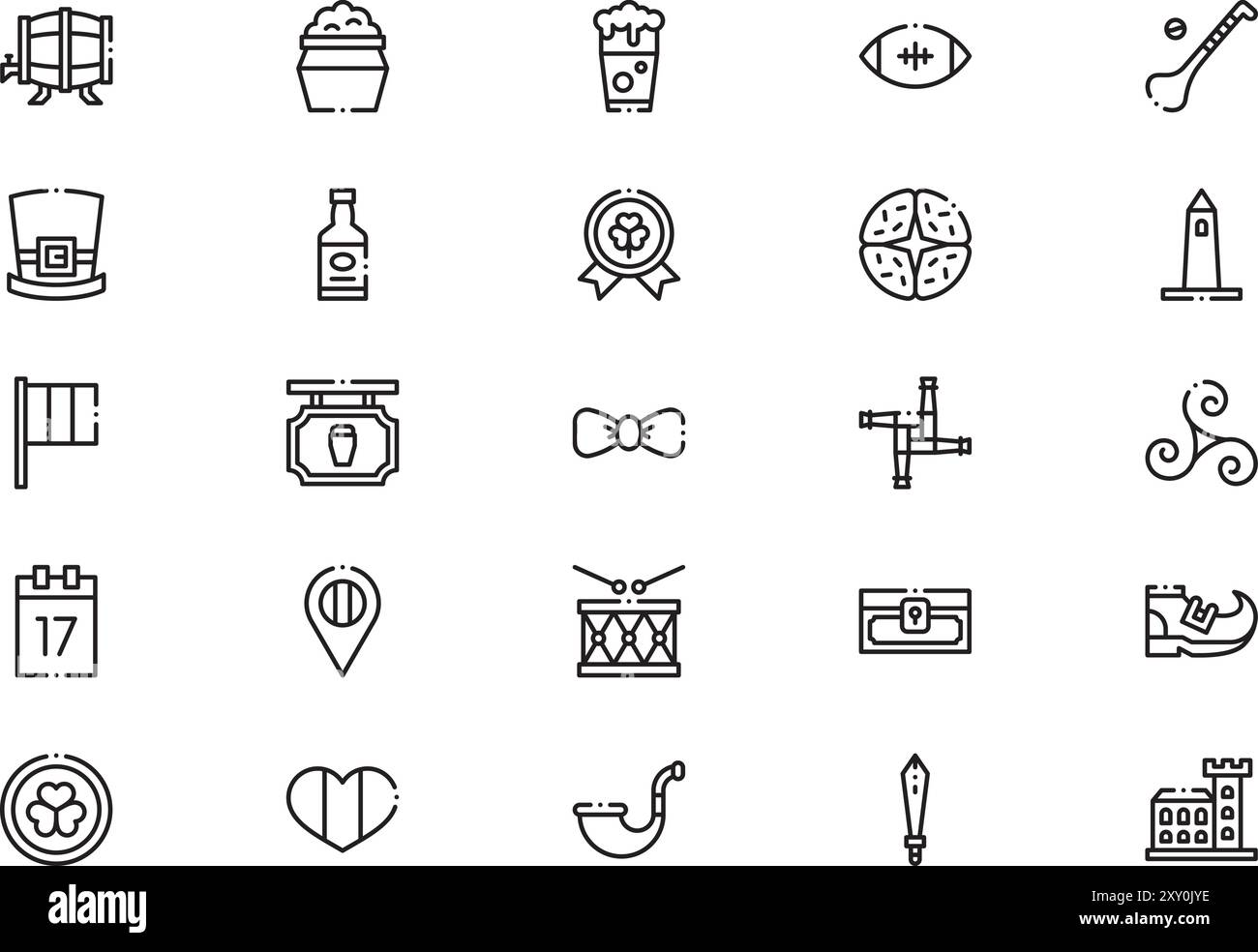 Irlande Icons collection est une illustration vectorielle avec trait modifiable. Illustration de Vecteur