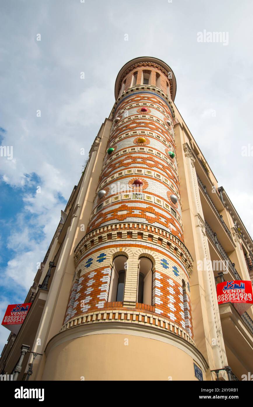 Façade de bâtiment. Salamanca, Madrid, Espagne. Banque D'Images