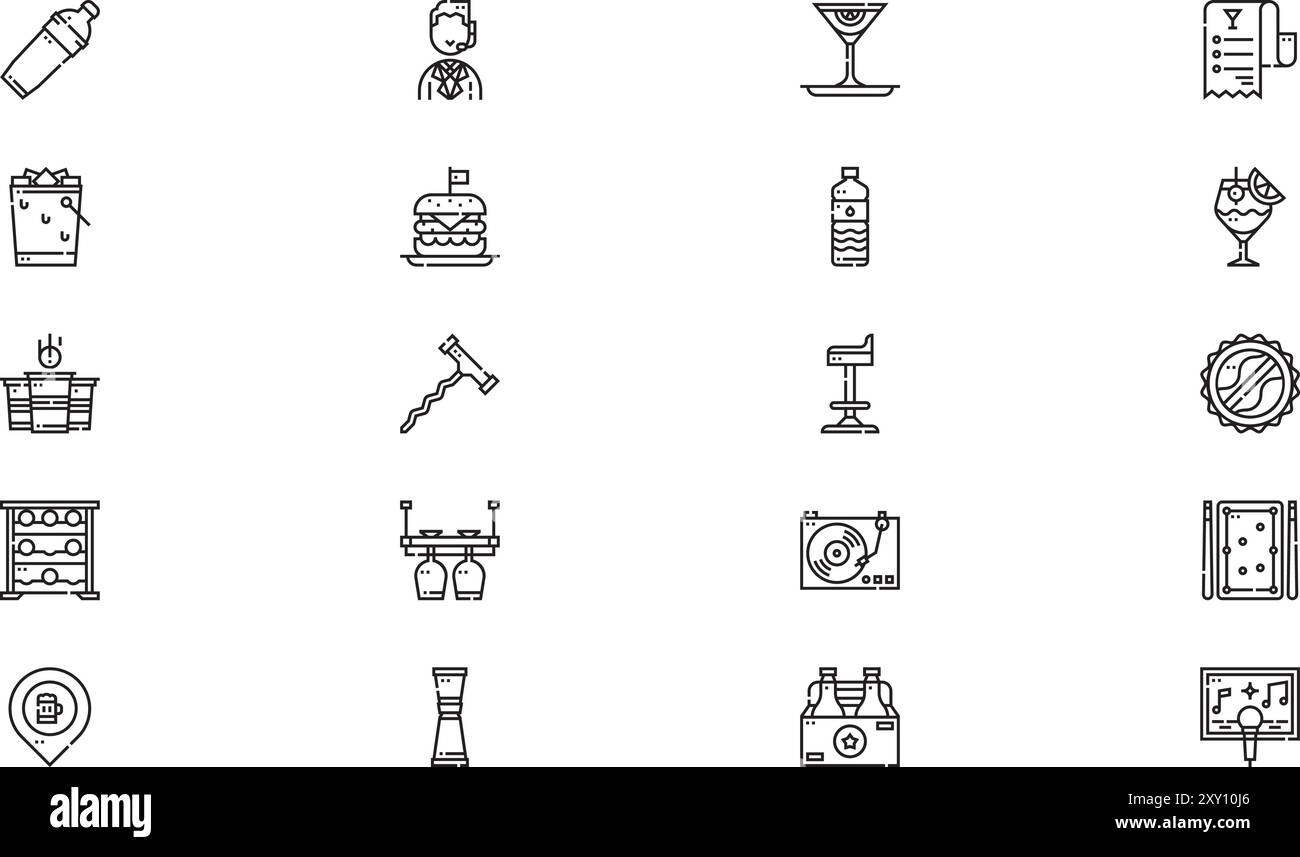 La collection d'icônes de barre est une illustration vectorielle avec un trait modifiable. Illustration de Vecteur La collection d'icônes de barre est une illustration vectorielle avec un trait modifiable. Illustration de Vecteur