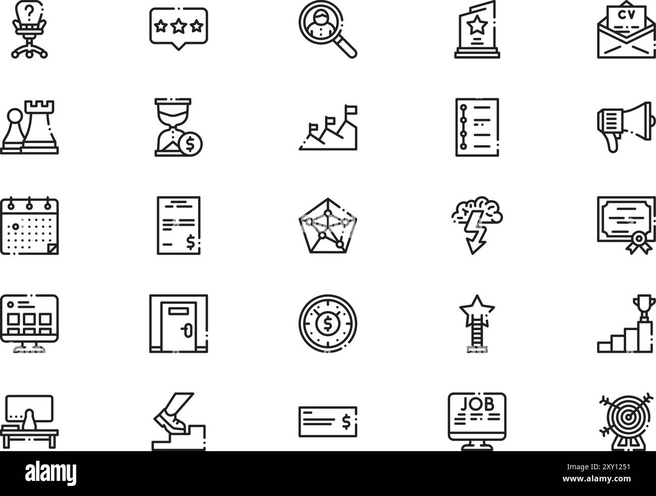 La collection d'icônes de promotion d'emploi est une illustration vectorielle avec un trait modifiable. Illustration de Vecteur