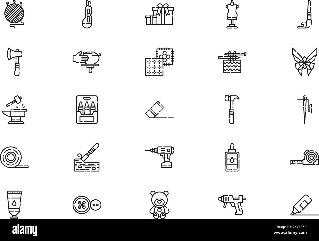 Crafting Icons collection est une illustration vectorielle avec trait modifiable. Illustration de Vecteur