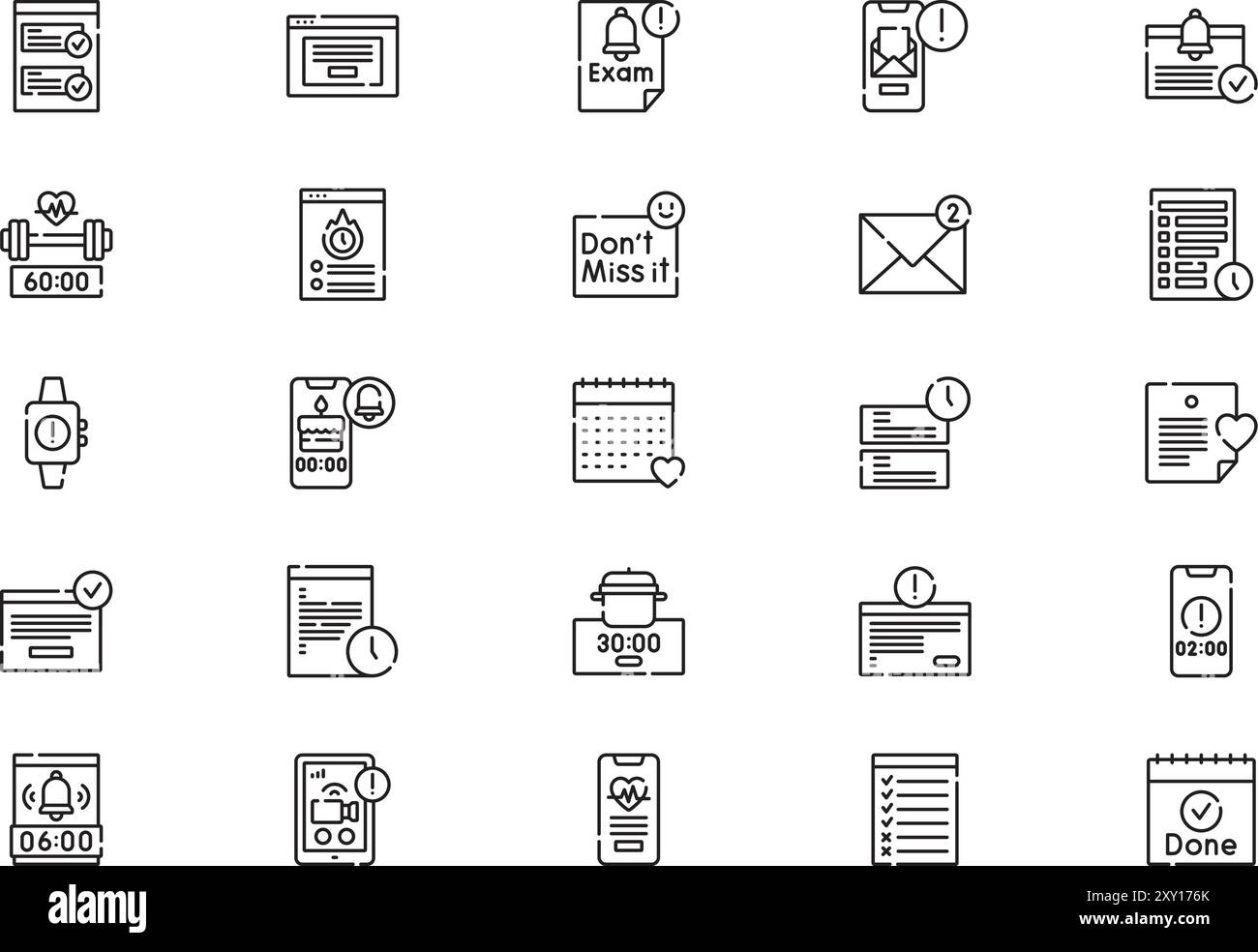 Rappel et à faire collection d'icônes est une illustration vectorielle avec trait modifiable. Illustration de Vecteur