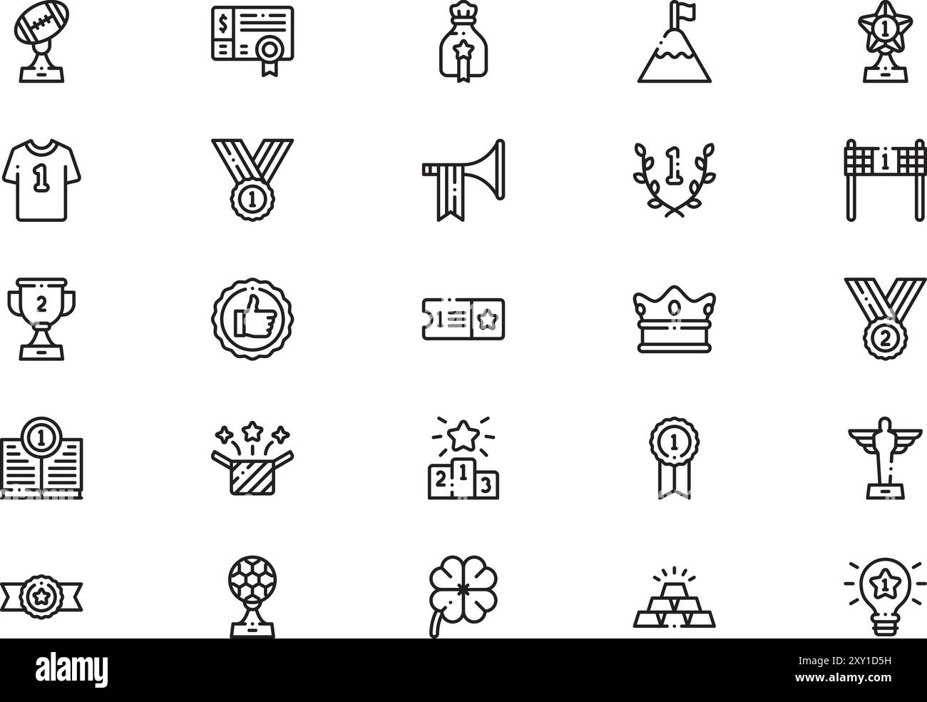 La collection d'icônes gagnantes est une illustration vectorielle avec un trait modifiable. Illustration de Vecteur