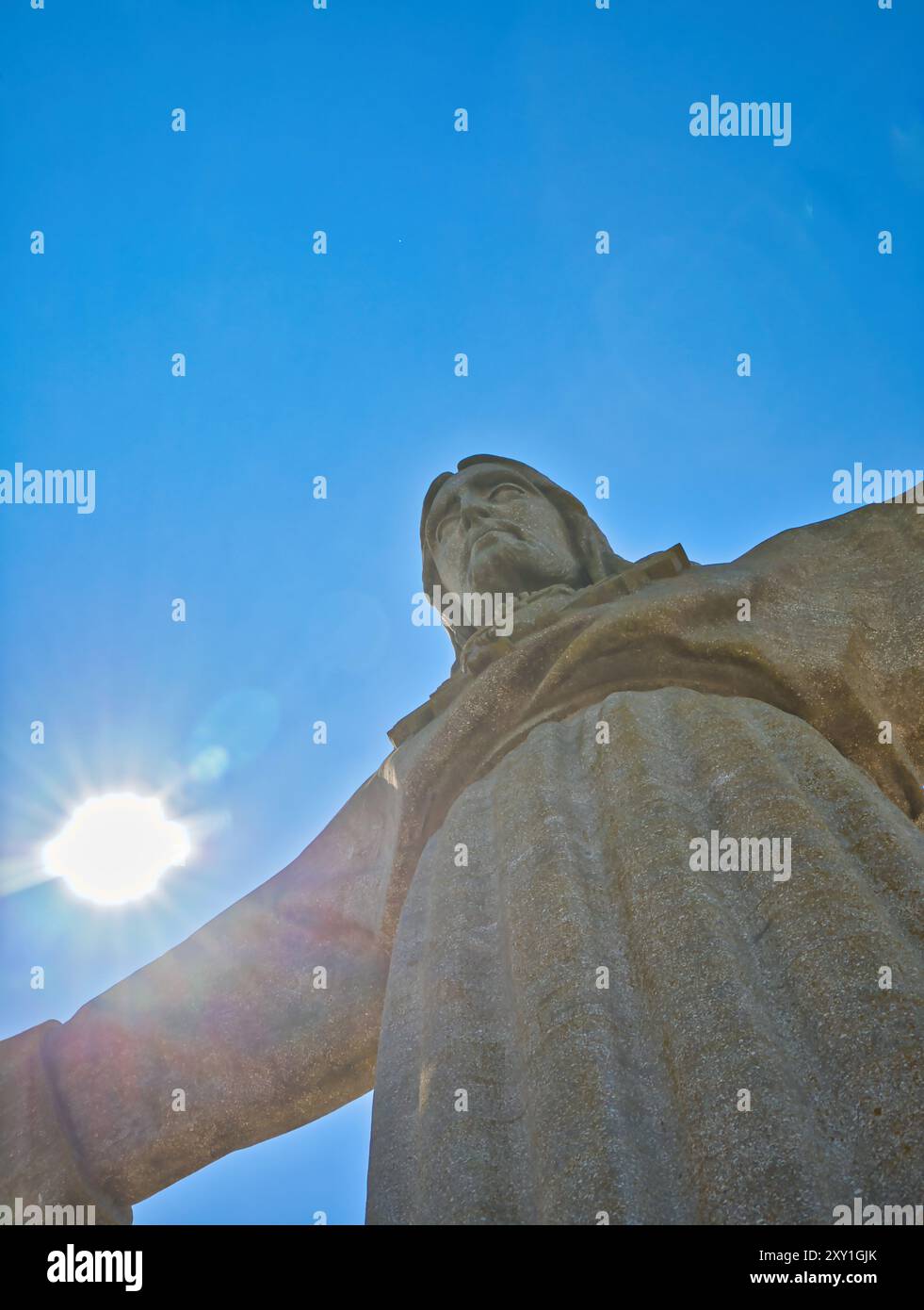 Statue du Christ au Sanctuaire du Christ Roi (Santaurio de Cristo Rei), Almada, Lisbonne, Portugal Banque D'Images