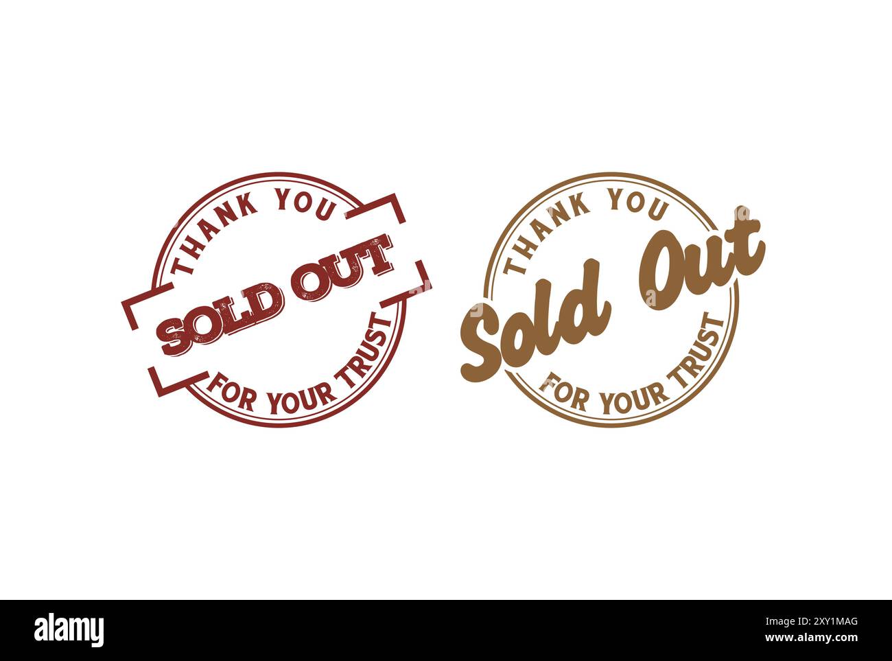 Sold out Stamp badge Emblem logo pour Done Deal acheter vendre produit Boutique en ligne logo Design Vector Illustration de Vecteur