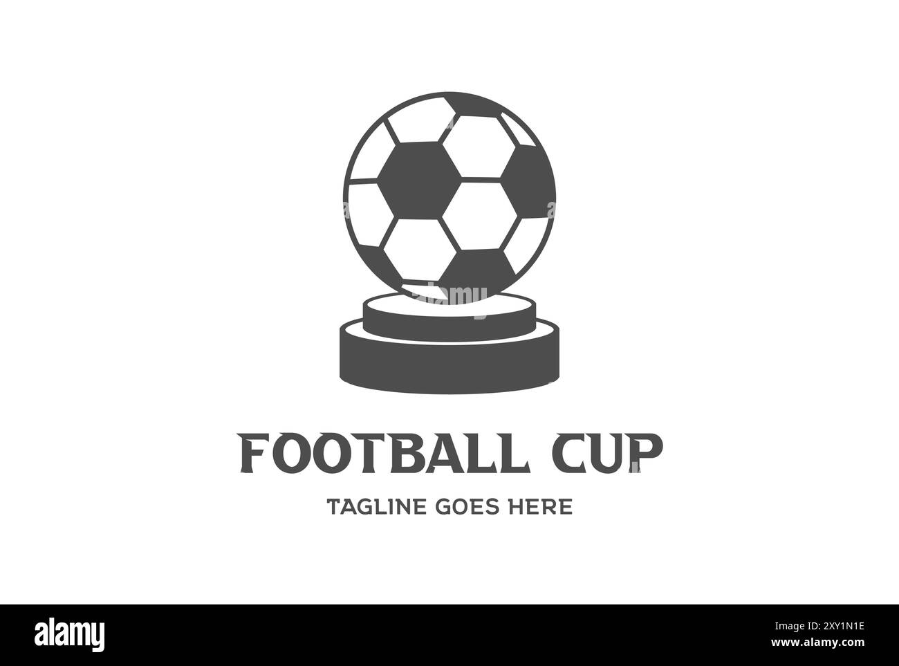 Vintage Foot Ball Cup pour tournoi ou compétition League Award logo Design Vector Illustration de Vecteur