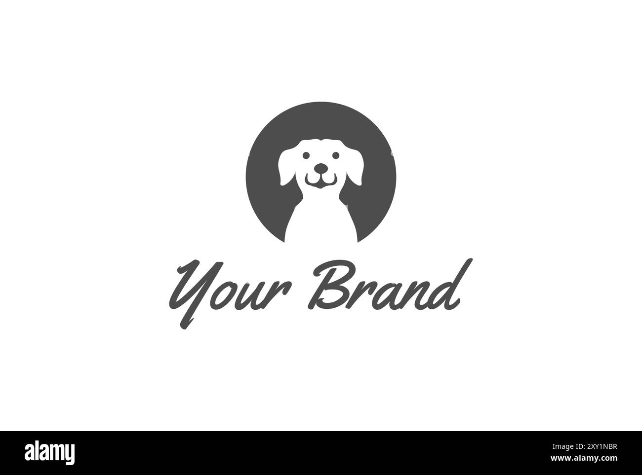 Simple Minimalist Dog Puppy pour Pet Clinic logo Design Vector Illustration de Vecteur