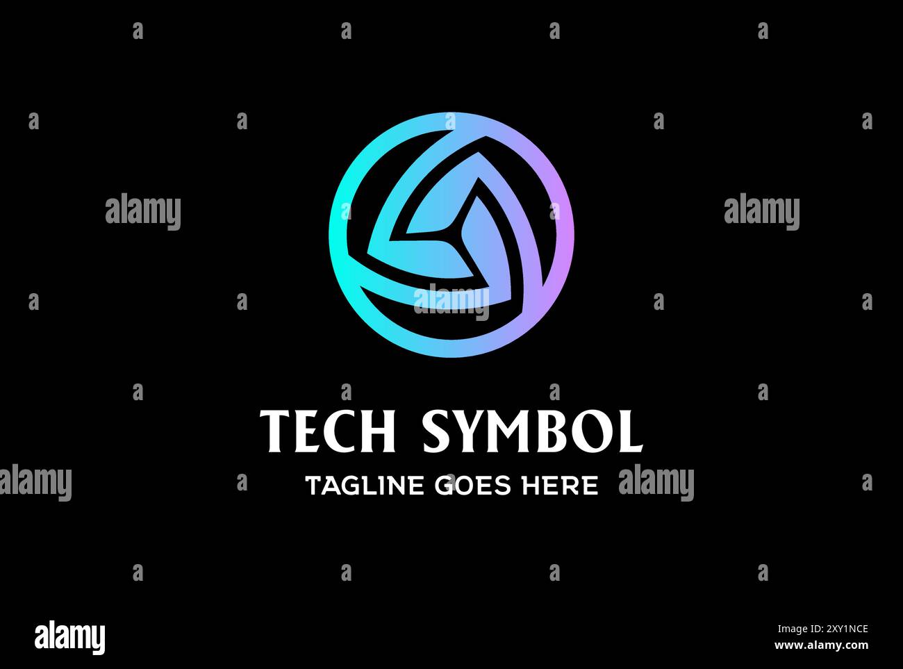 Vecteur de conception de logo de chaîne de triangle futuriste circulaire Illustration de Vecteur