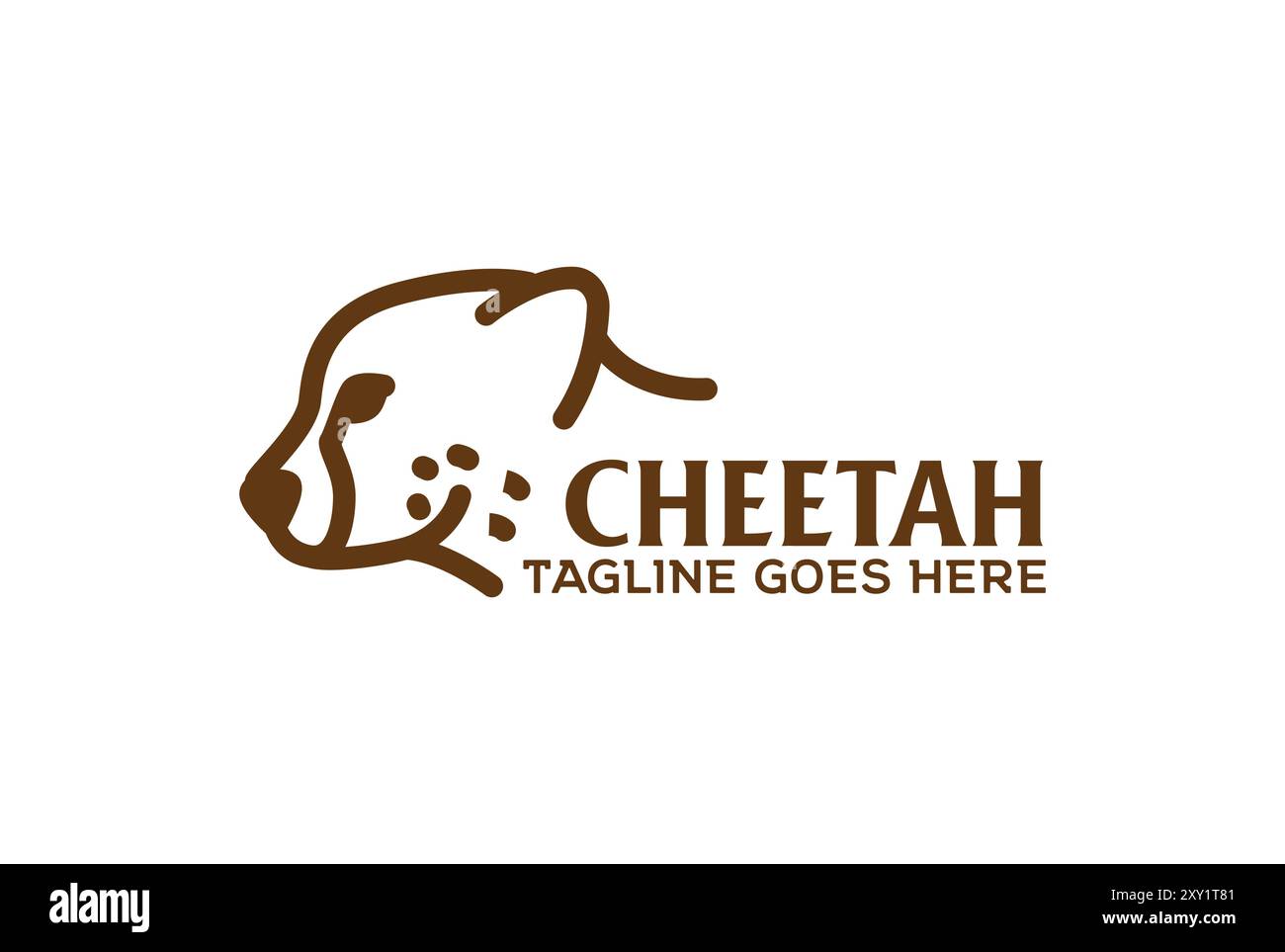 Vintage African Wild Cheetah face à la tête de chat pour Zoo Safari conservation logo Design Vector Illustration de Vecteur