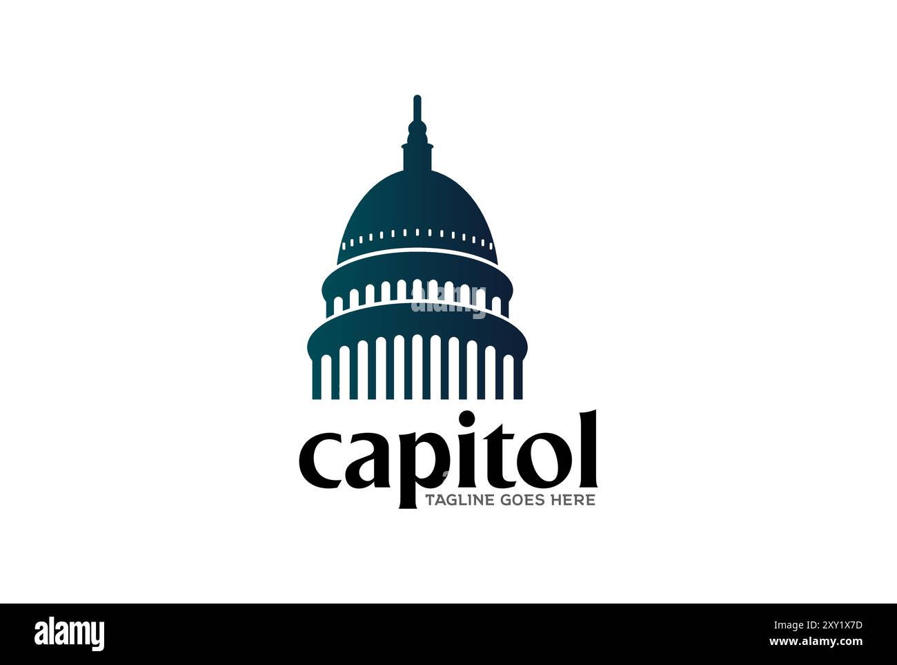 Vecteur de conception de logo du bâtiment du Capitole du gouvernement américain simple moderne Illustration de Vecteur