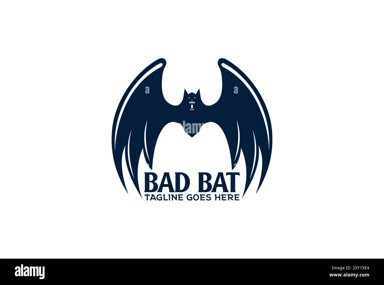 Volant Angry Scary Bat avec Spread Wings logo Design Vector Illustration de Vecteur