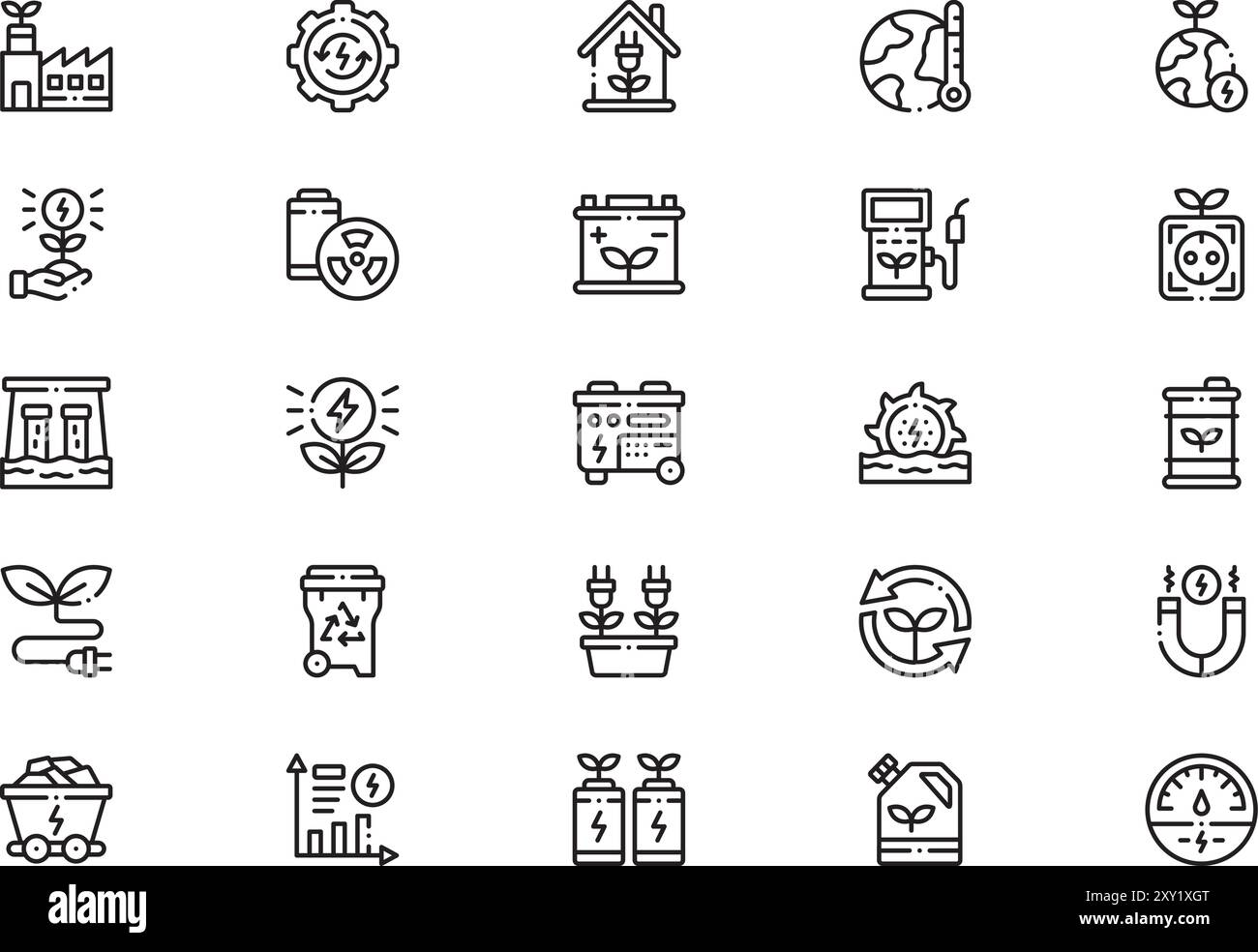 Collection d'icônes d'énergie renouvelable est une illustration vectorielle avec trait modifiable. Illustration de Vecteur