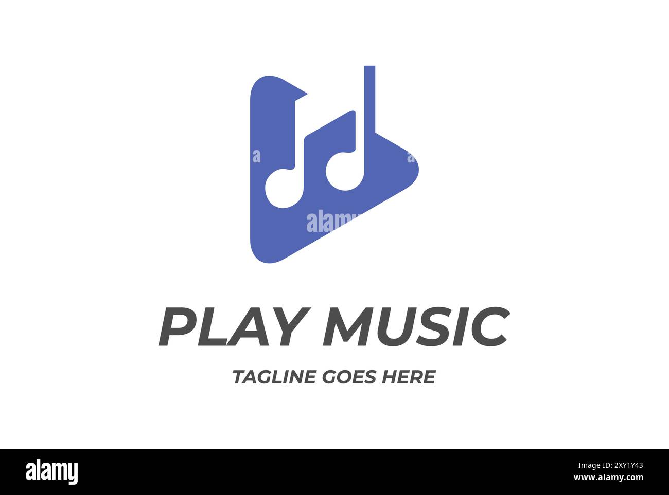 Play musique vidéo Media Player App bouton icône logo Design Vector Illustration de Vecteur