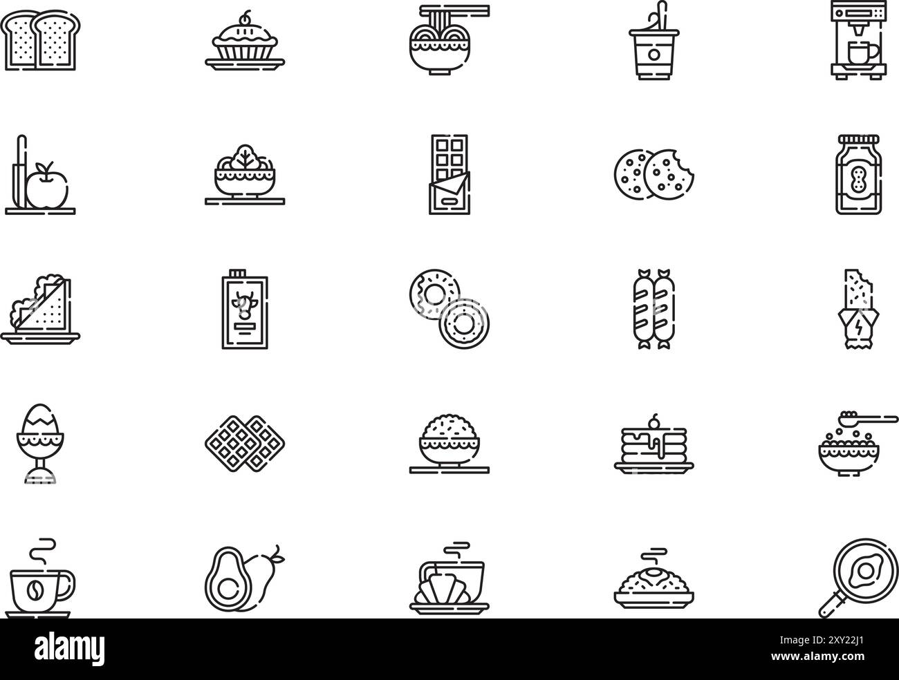 La collection d'icônes de petit-déjeuner est une illustration vectorielle avec un trait modifiable. Illustration de Vecteur La collection d'icônes de petit-déjeuner est une illustration vectorielle avec un trait modifiable. Illustration de Vecteur
