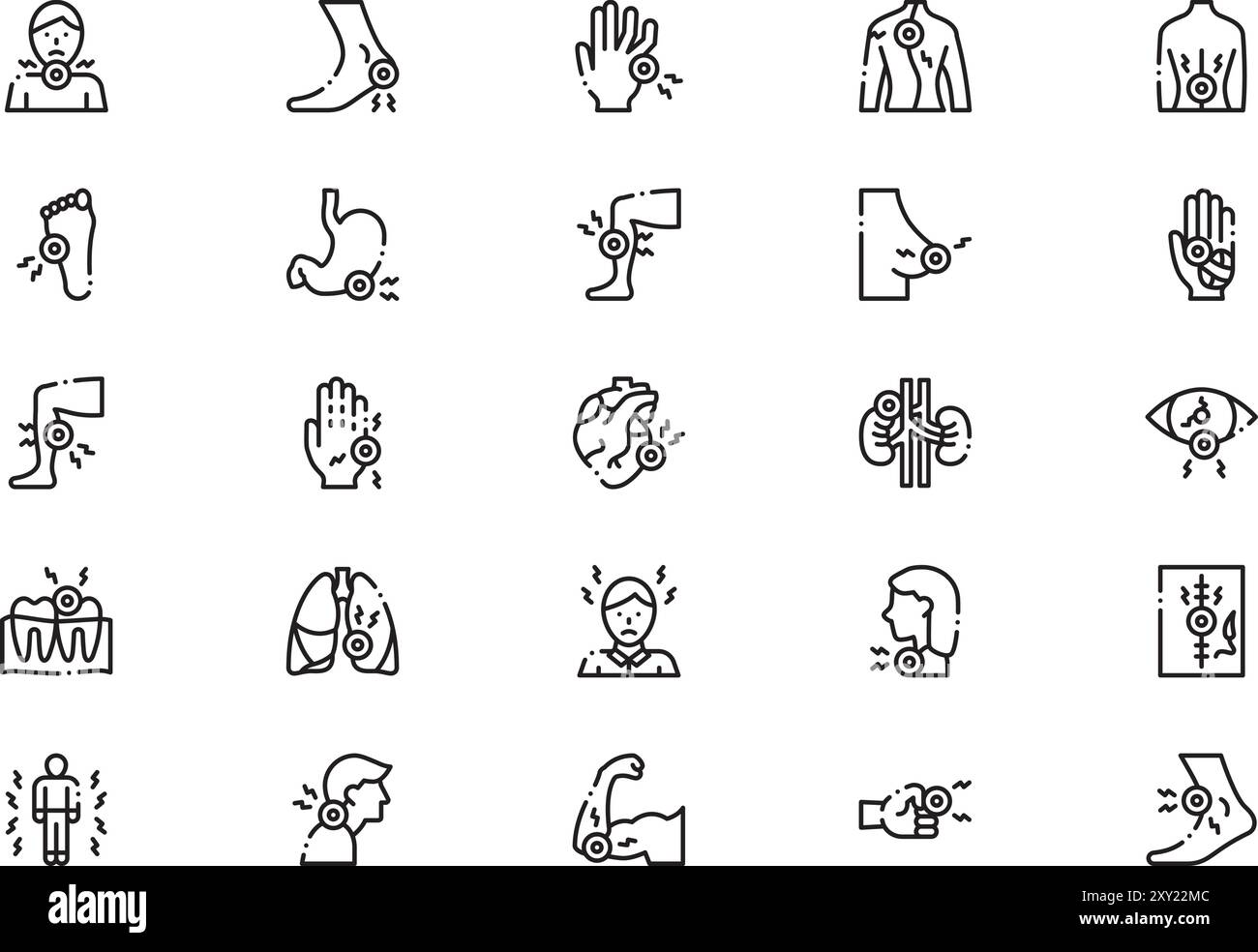 La collection d'icônes Body Amal est une illustration vectorielle avec un trait modifiable. Illustration de Vecteur