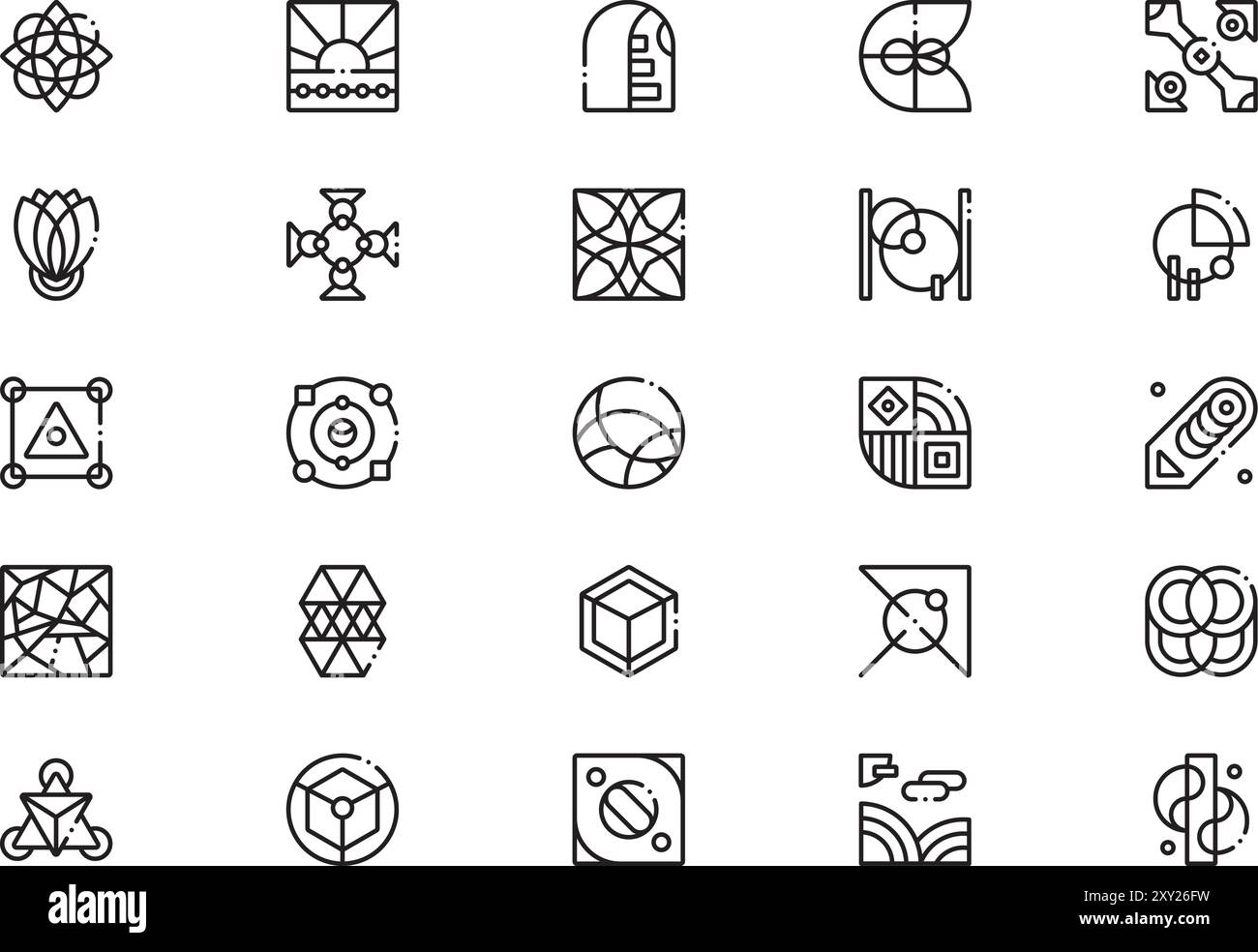 La collection d'icônes de formes abstraites est une illustration vectorielle avec un trait modifiable. Illustration de Vecteur