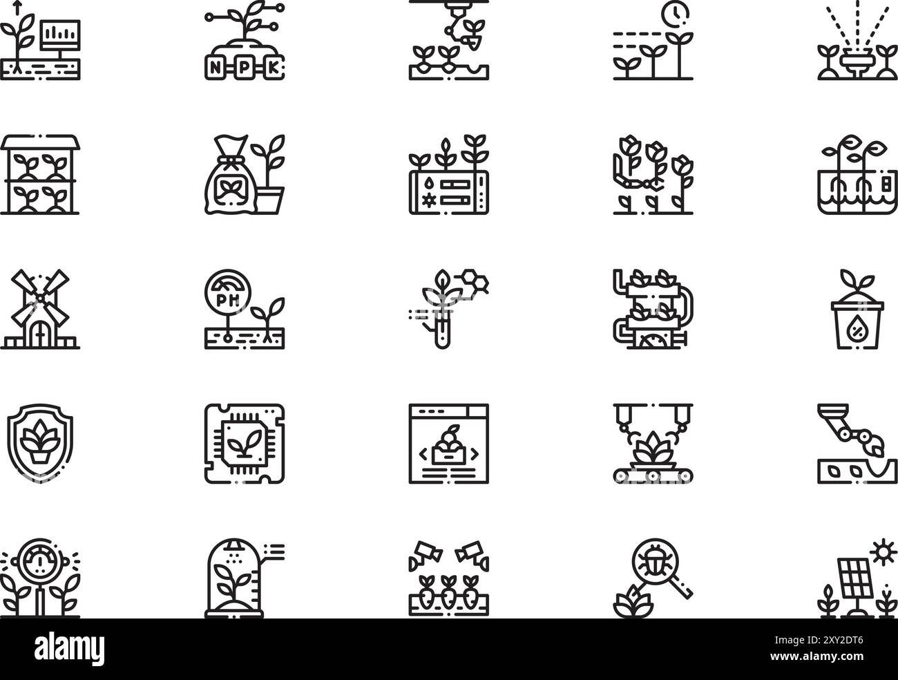La collection d'icônes de ferme intelligente est une illustration vectorielle avec un trait modifiable. Illustration de Vecteur